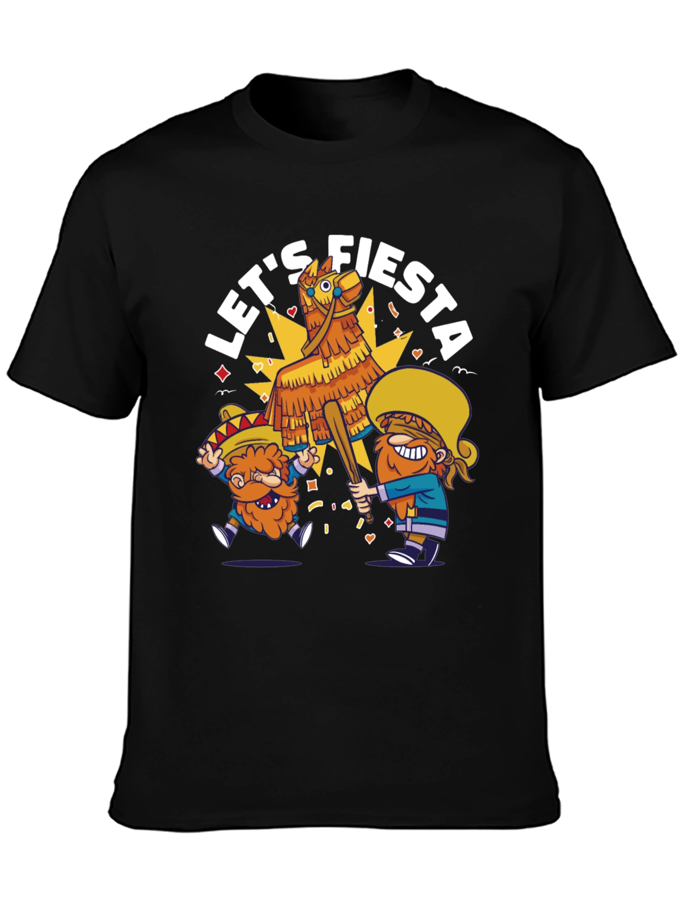 Black Let's Fiesta T-Shirt - Cinco de Mayo Celebration view 3