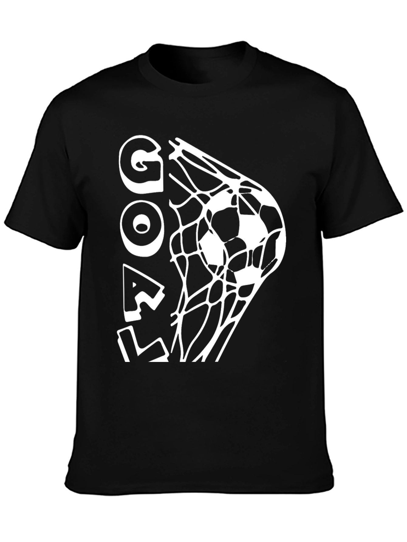 Black Goal Soccer T-Shirt - Black Graphic Tee view 3