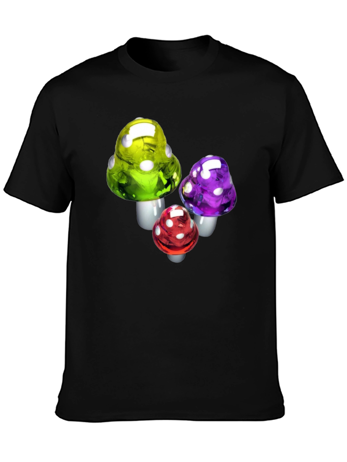 Black Mushroom T-Shirt - Funky Fungi Design view 3
