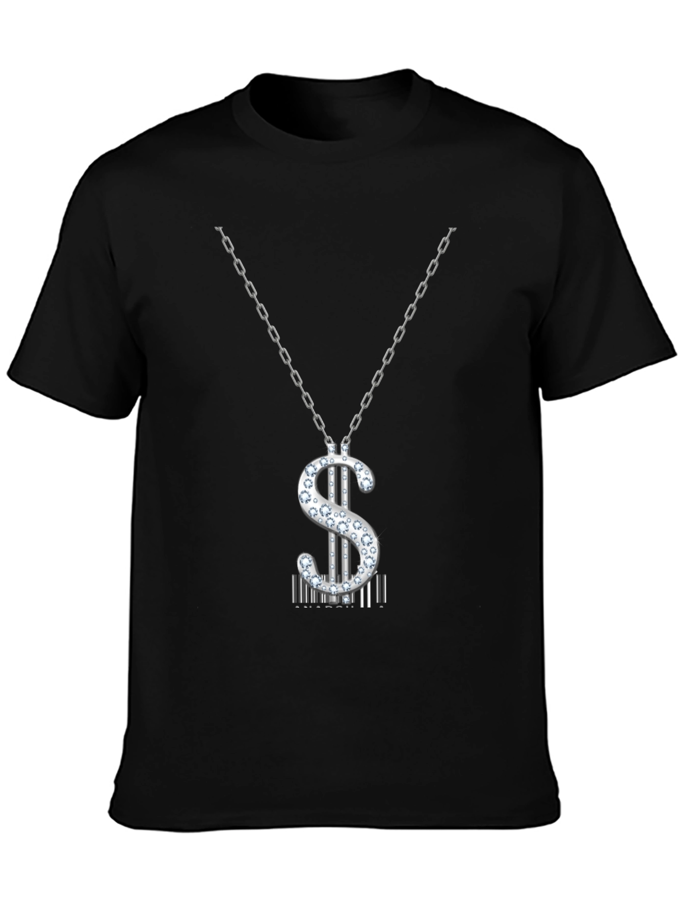 Black Dollar Sign Pendant T-Shirt - Black view 3