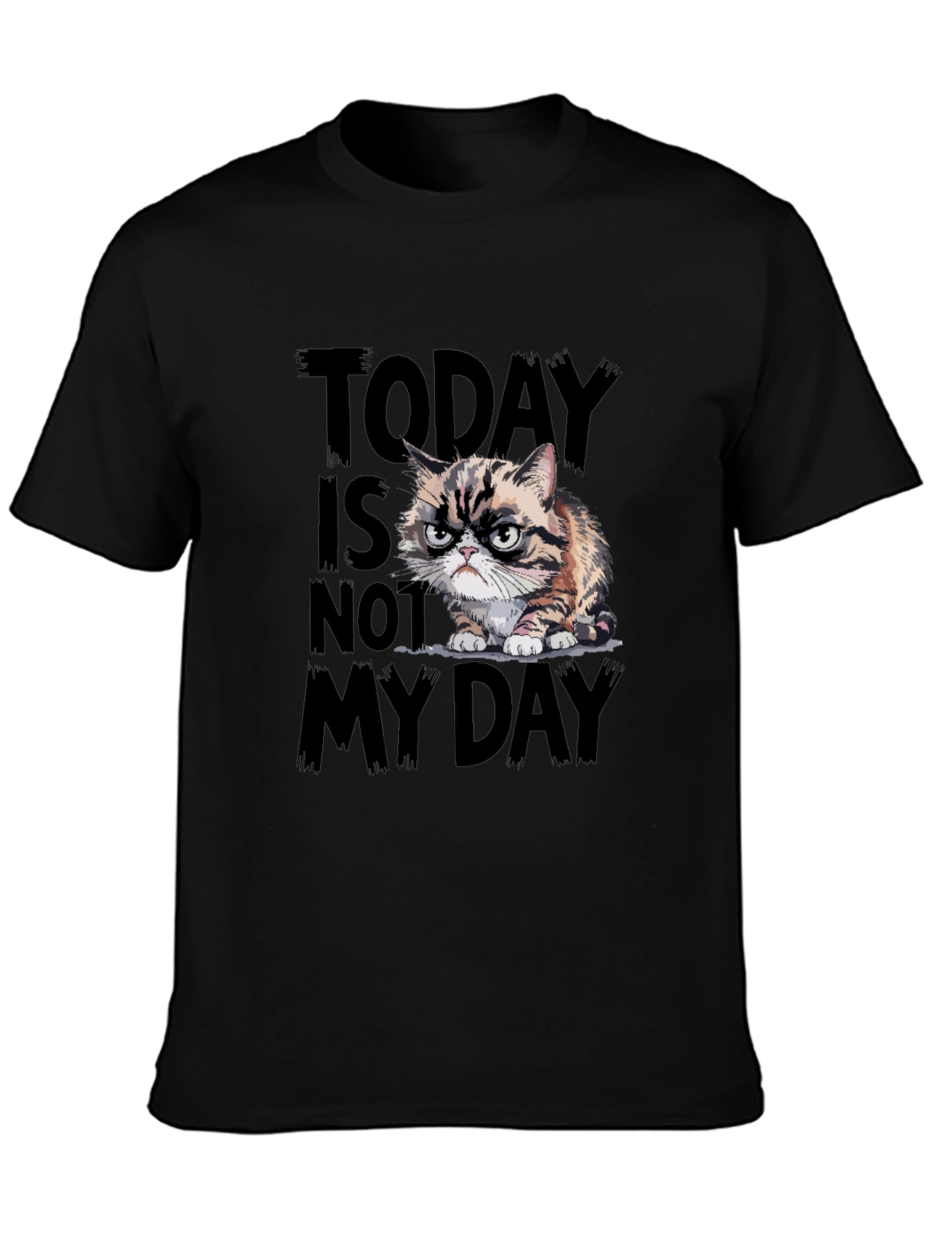 Black Grumpy Cat T-Shirt - Today Is Not My Day view 3