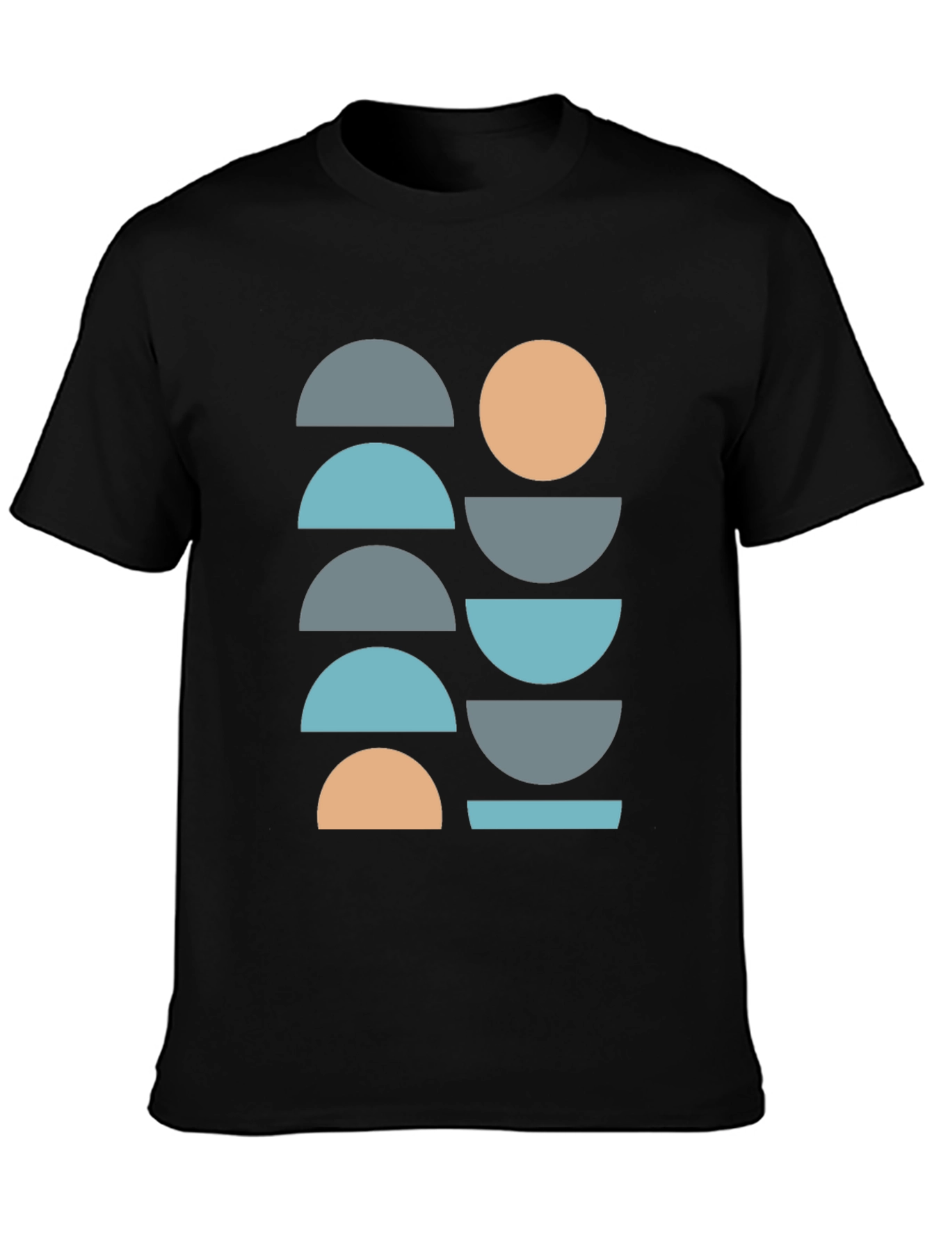 Black Geometric Pattern T-Shirt view 3