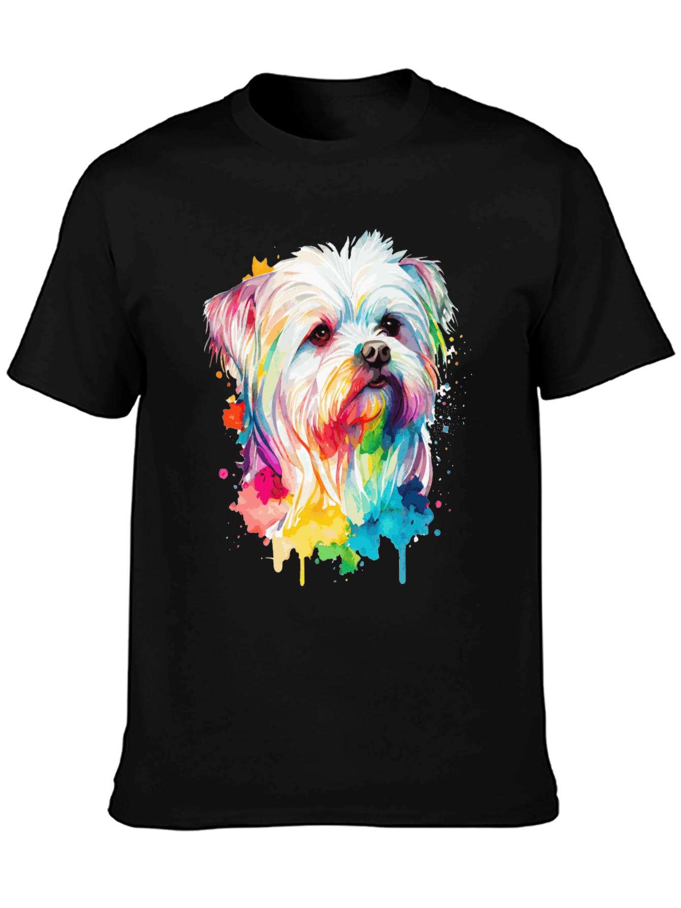 Black Rainbow Dog T-Shirt view 3