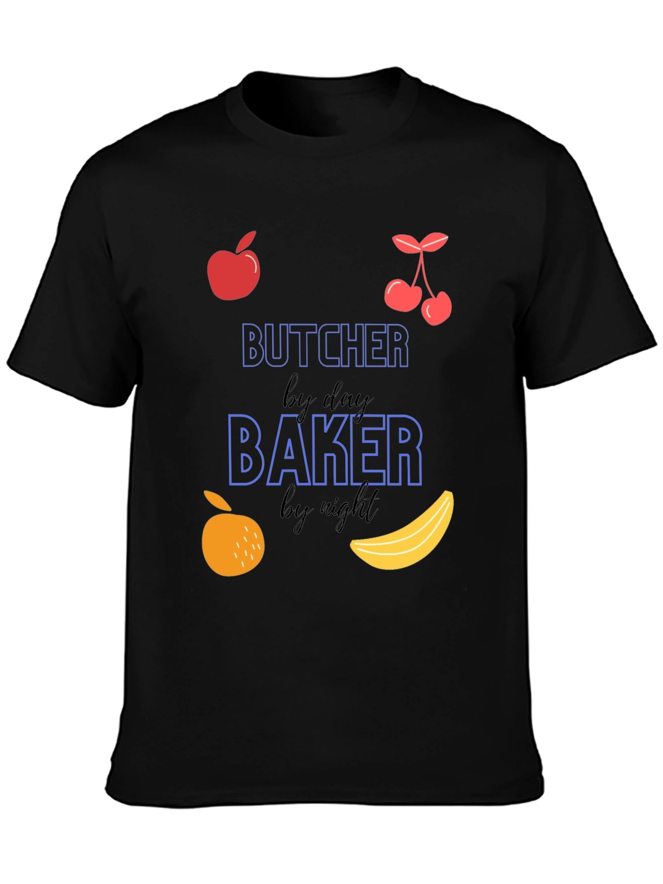 Black Butcher by Day Baker by Night Novelty T-Shirt view 3