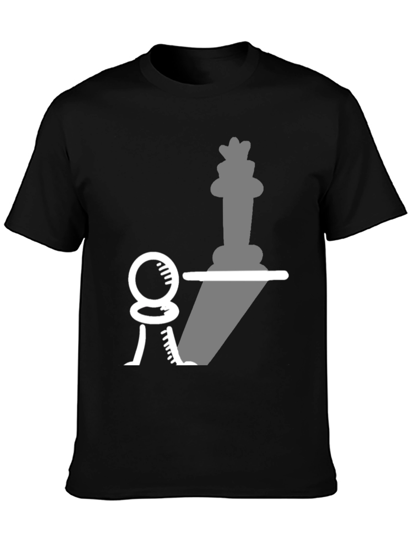 Black Chess Piece Shadow T-Shirt - Pawn to King view 3