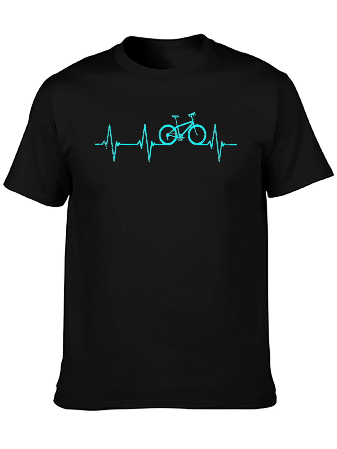 Black Heartbeat Bike Graphic T-Shirt view 3