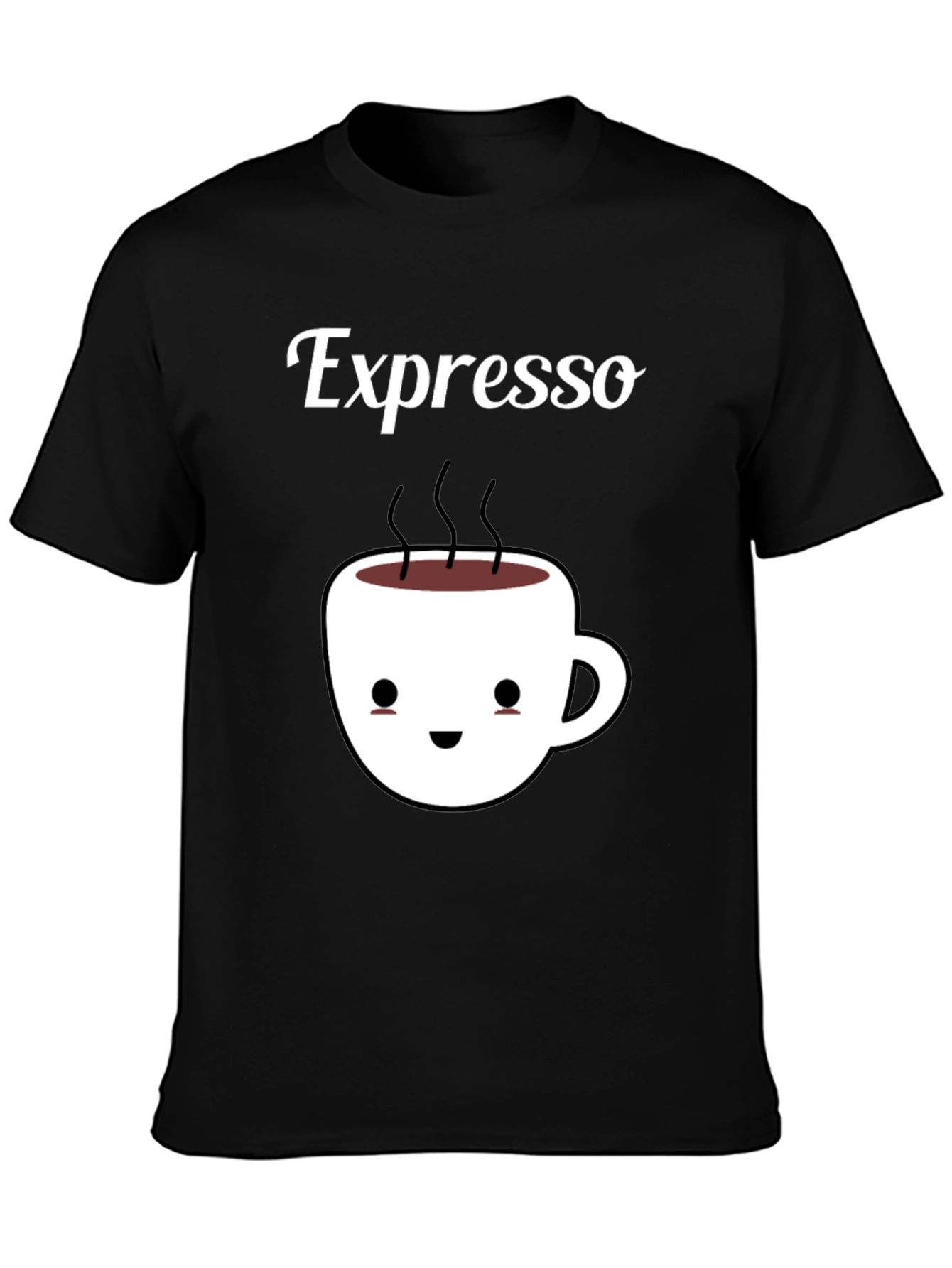 Black Espresso Kawaii Cup Black T-Shirt view 3