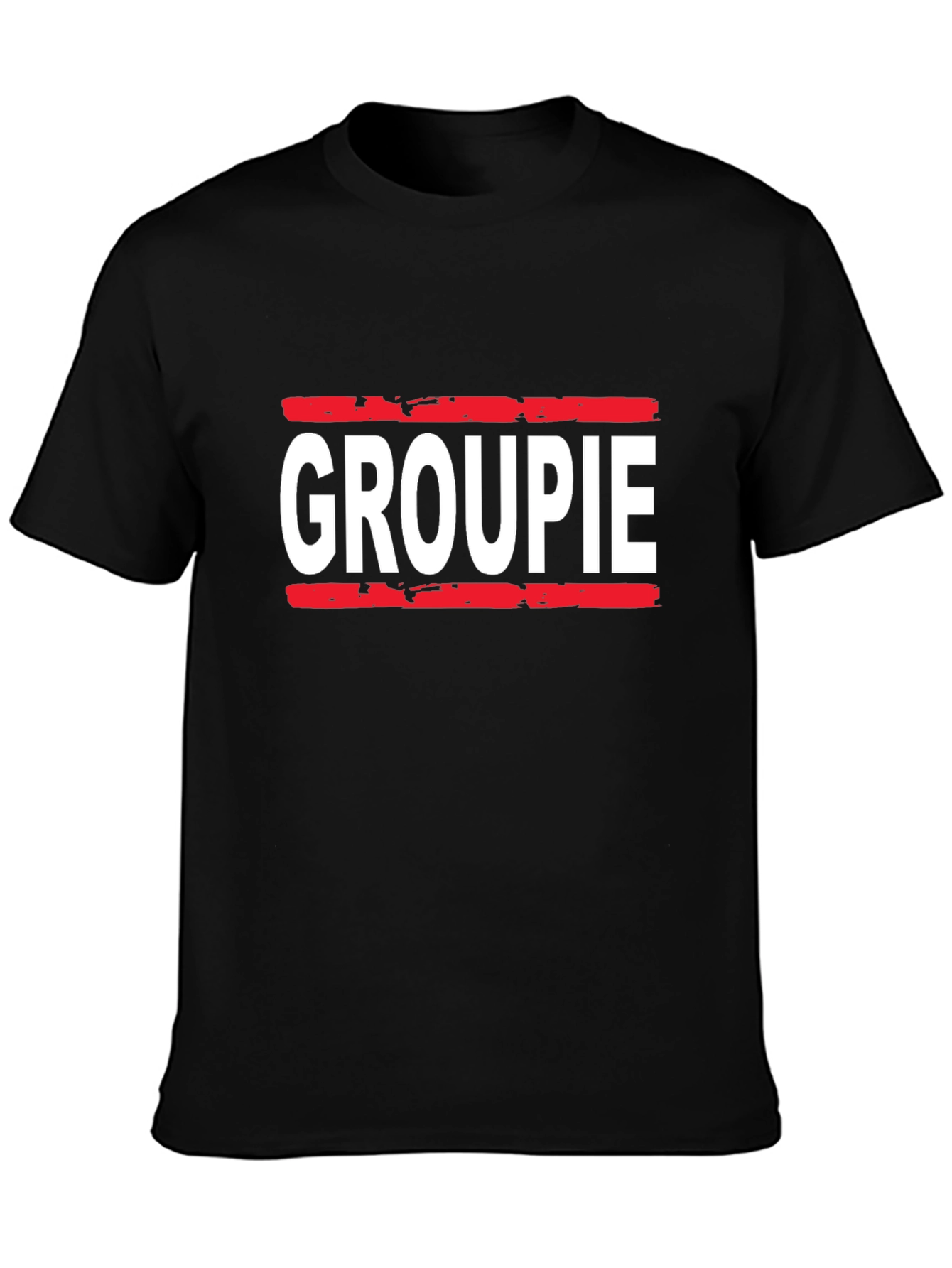 Black Groupie Graphic Tee - Black Cotton T-Shirt view 3