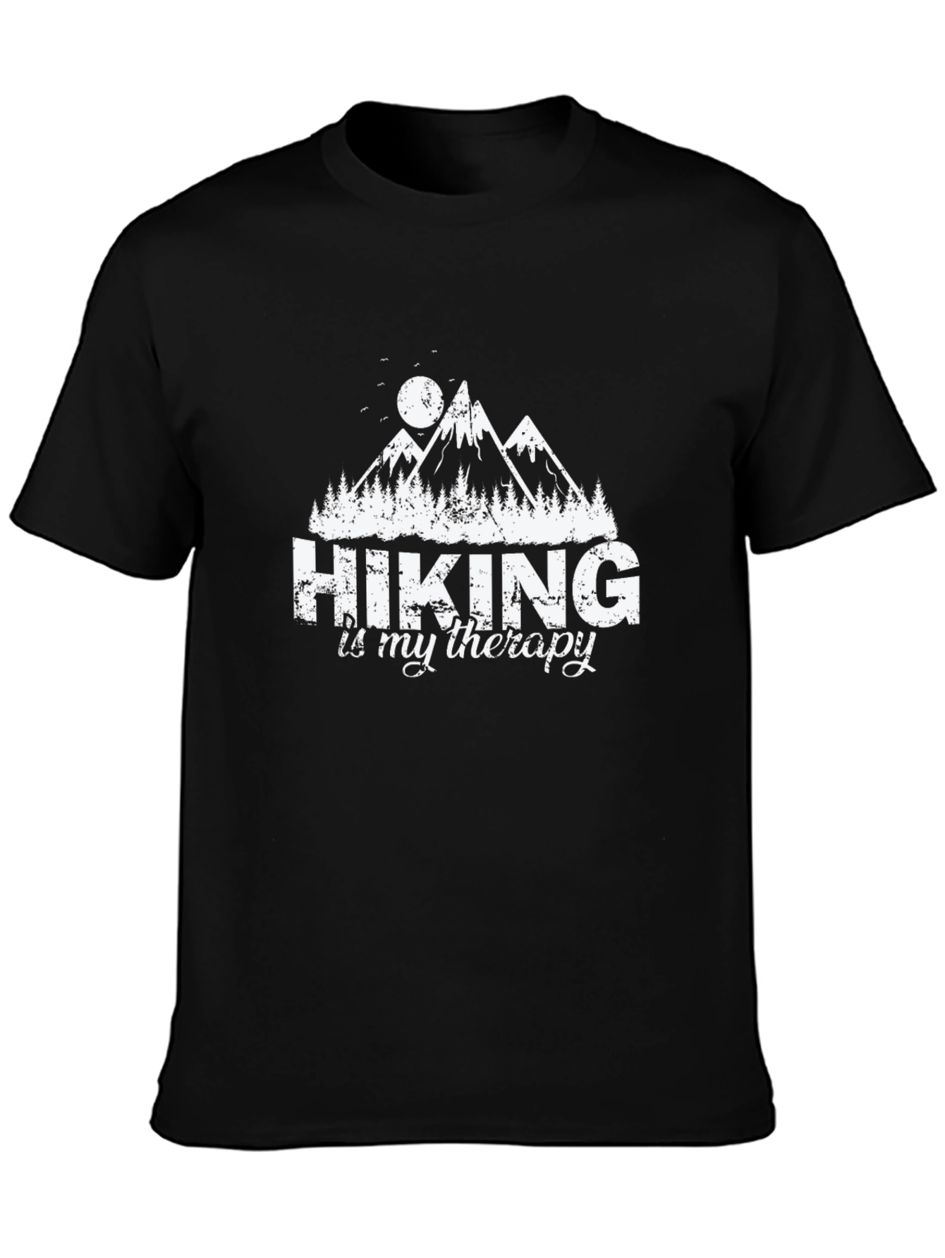 Black Hiking Is My Therapy Graphic T-Shirt view 3