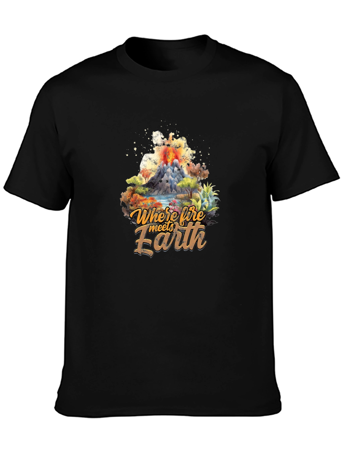 Black Where Fire Meets Earth Graphic Tee view 3