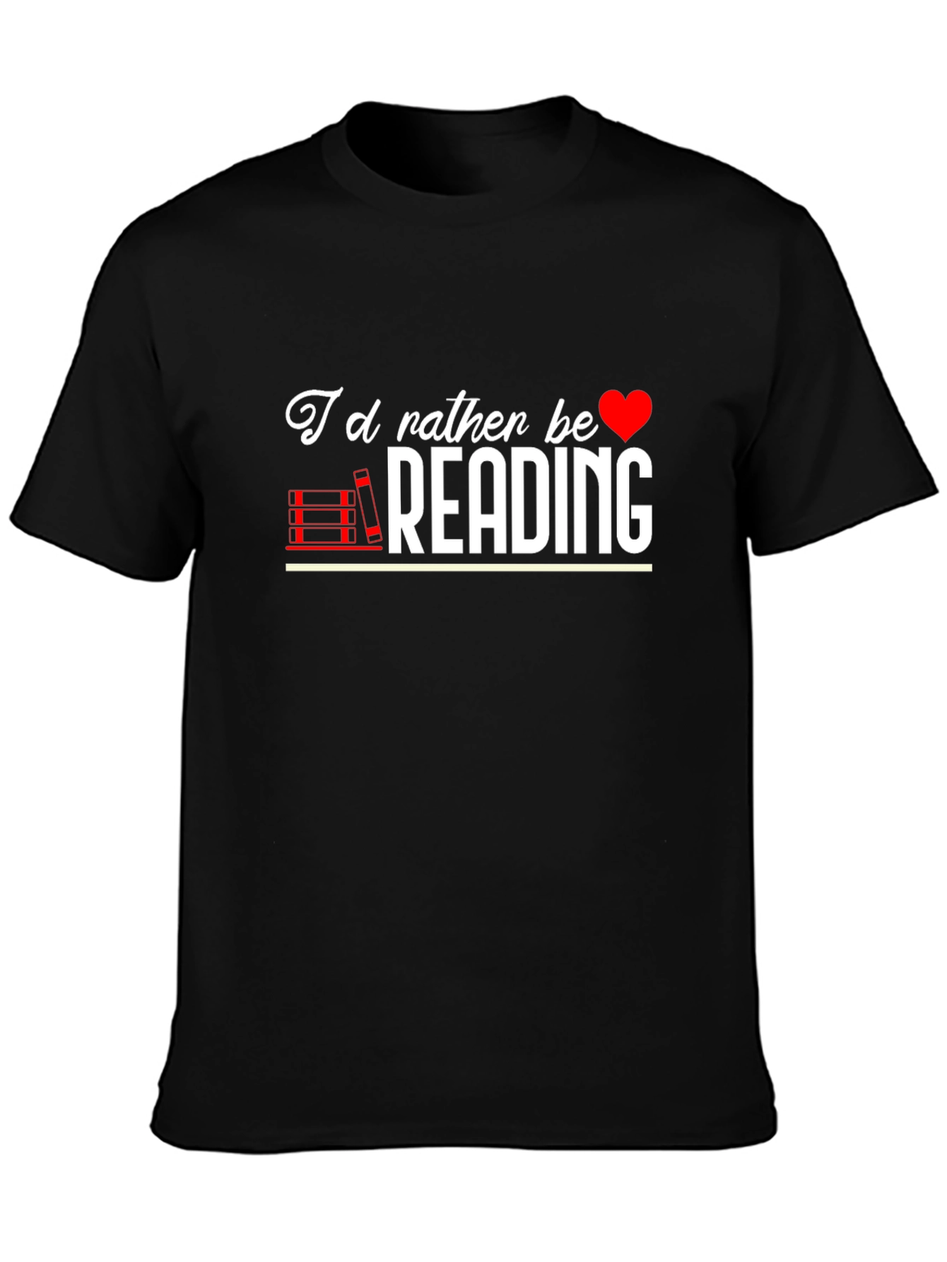 Black I'd Rather Be Reading Graphic Tee view 3