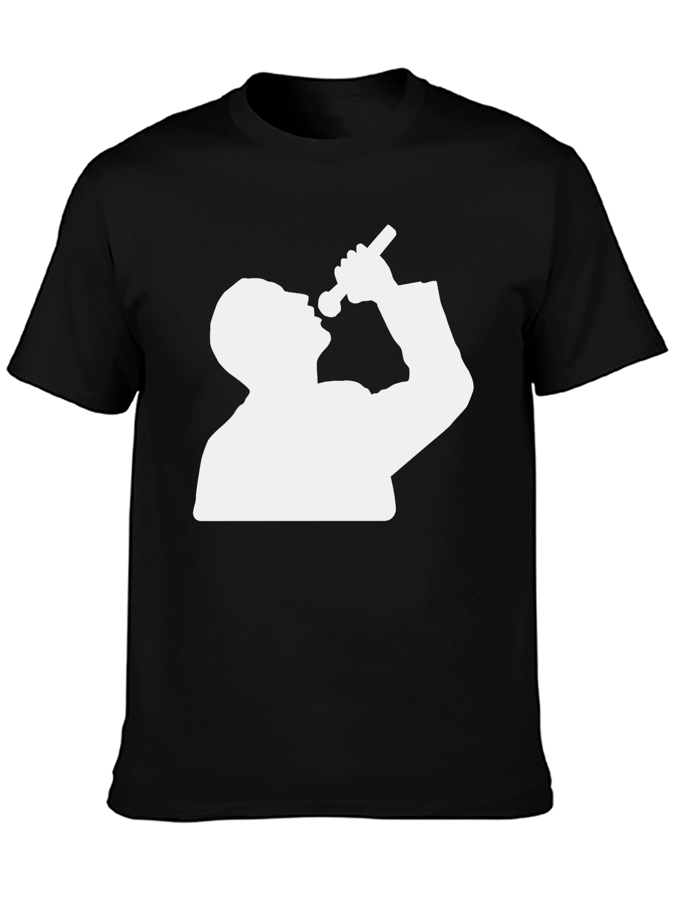 Black Silhouette Singer Graphic Tee - Black Cotton Blend T-Shirt view 3