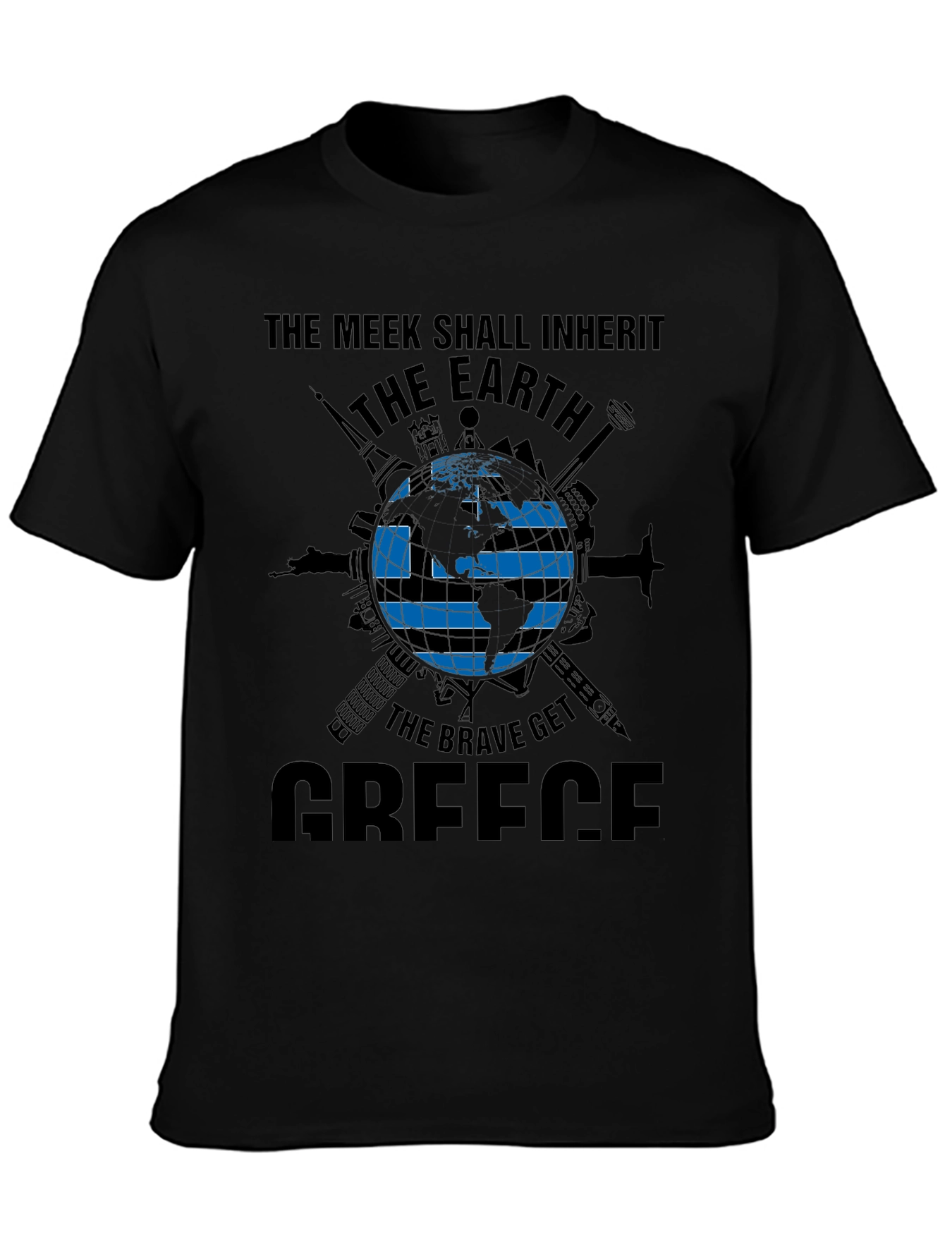 Black Greece Earth T-Shirt view 3