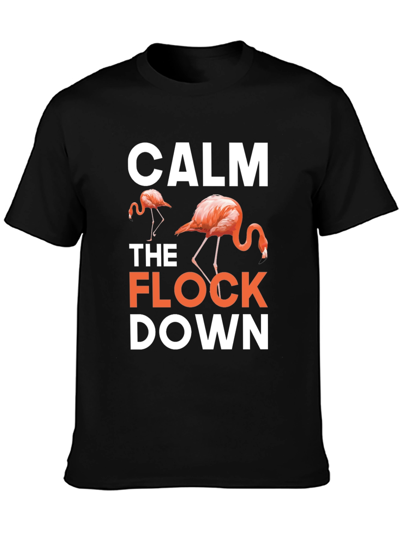 Black Calm The Flock Down Black Graphic T-Shirt view 3