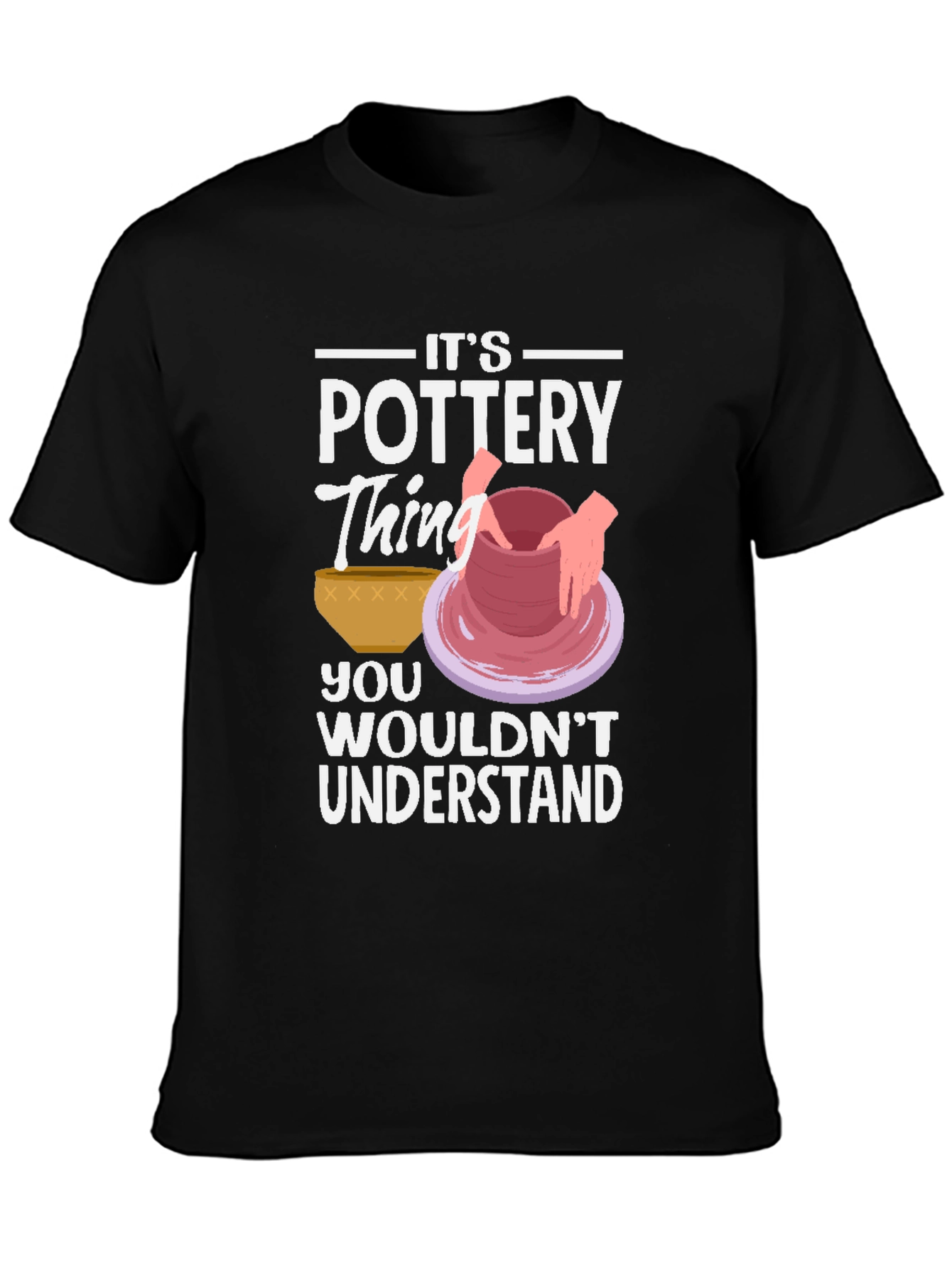 Black Pottery Thing Graphic T-Shirt - Unique Hobby Tee view 3
