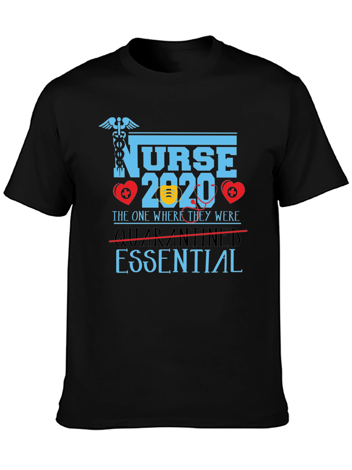 Black Nurse Essential 2020 T-Shirt view 3