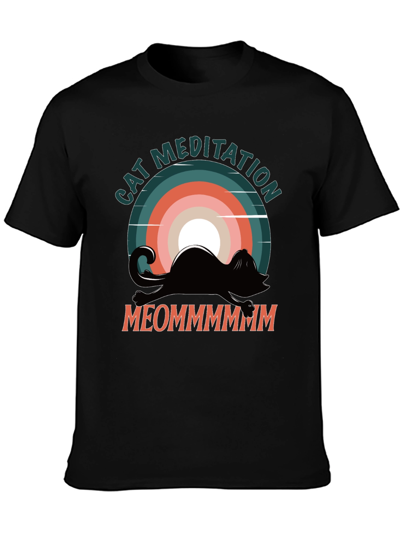 Black Cat Meditation Graphic Tee - Relaxed Fit view 3