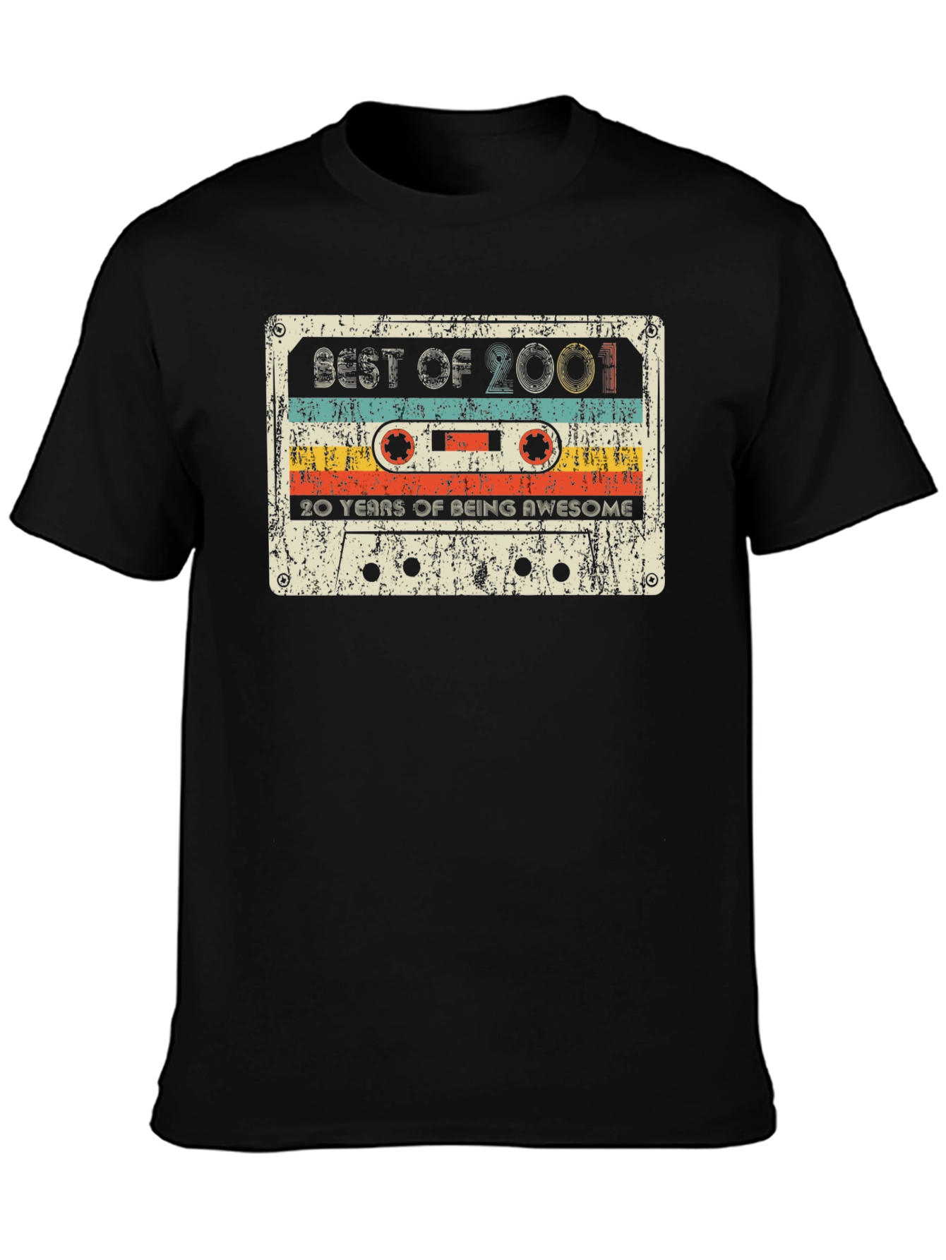 Black Best of 2001: Retro Cassette T-Shirt view 3