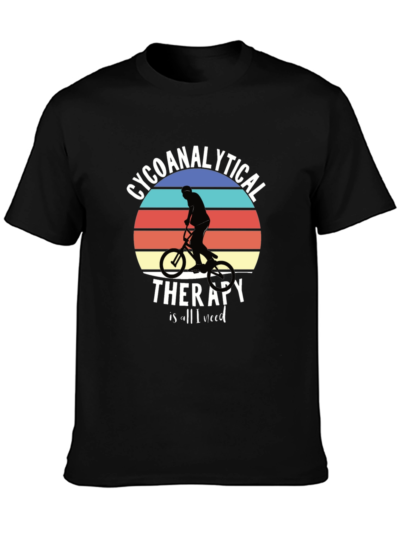 Black Psychoanalytical Therapy Biking T-Shirt view 3