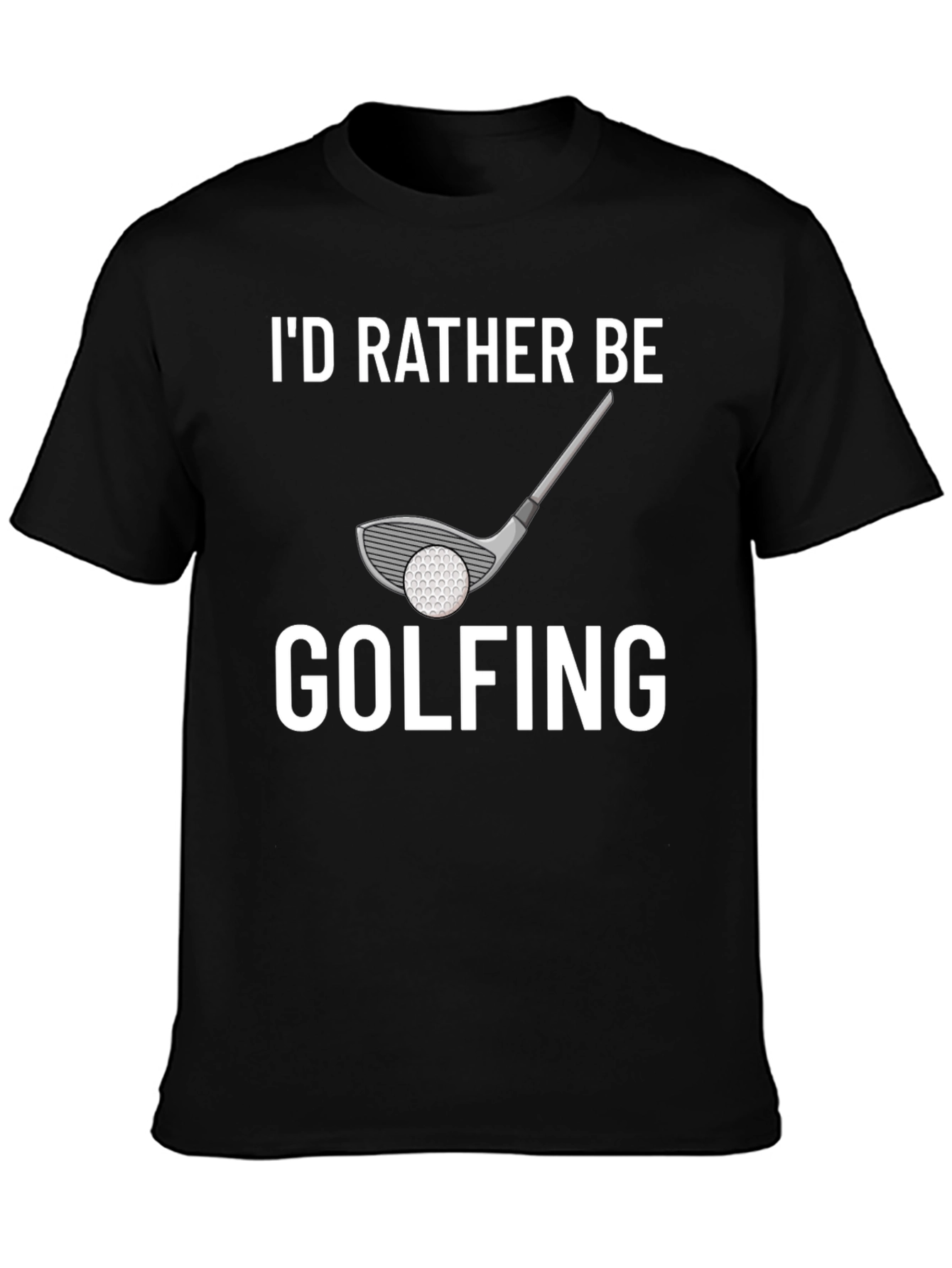 Black I'd Rather Be Golfing Tee - Black Cotton Blend Shirt view 3