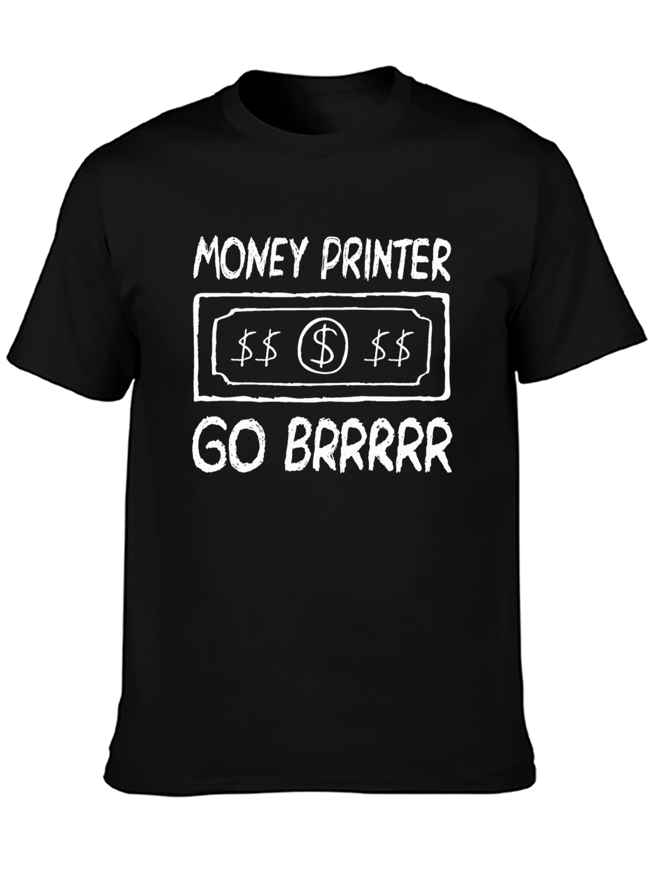Black Money Printer GO BRRR T-Shirt view 3
