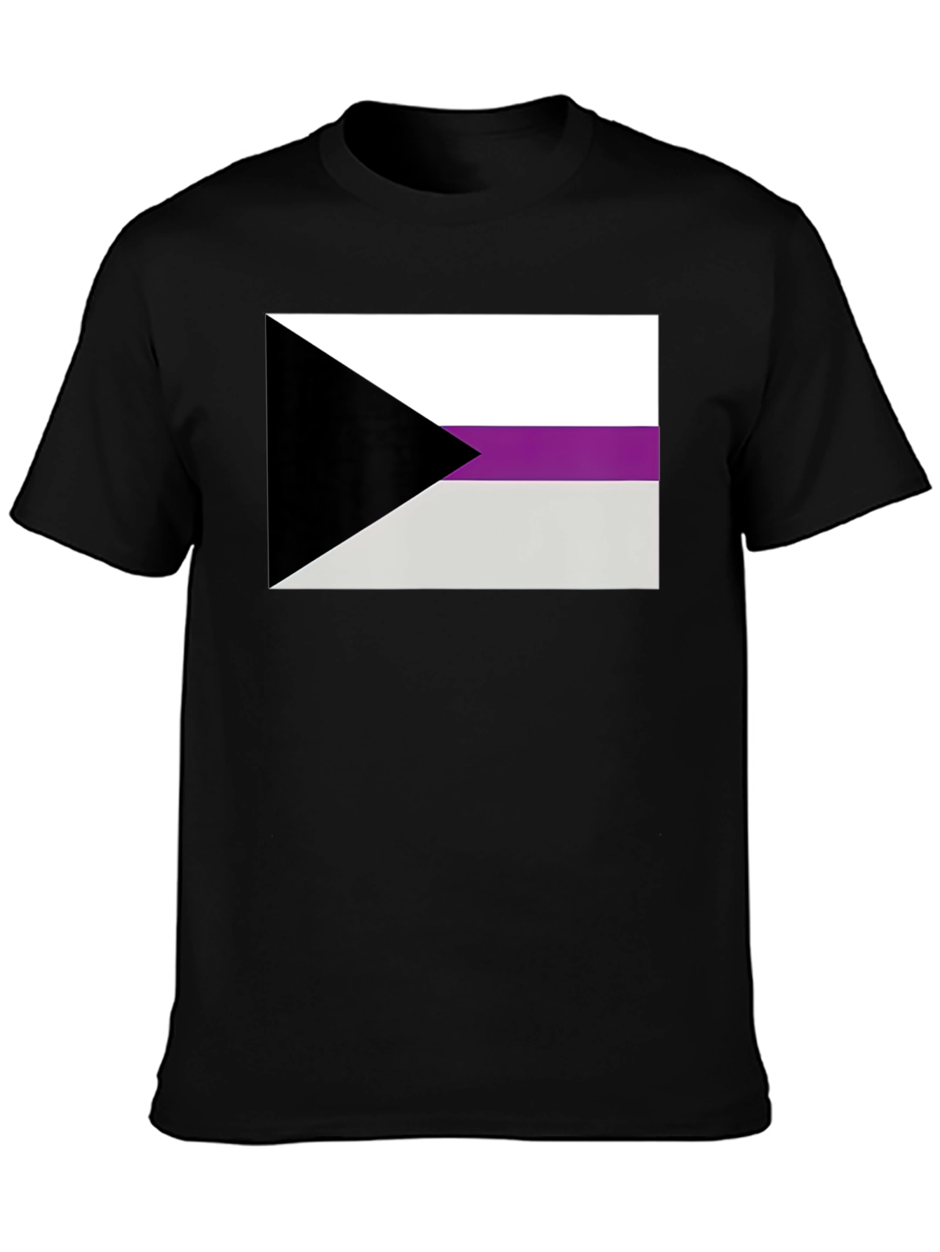 Black Demisexual Pride Flag Graphic T-Shirt - Black Cotton Blend Tee view 3