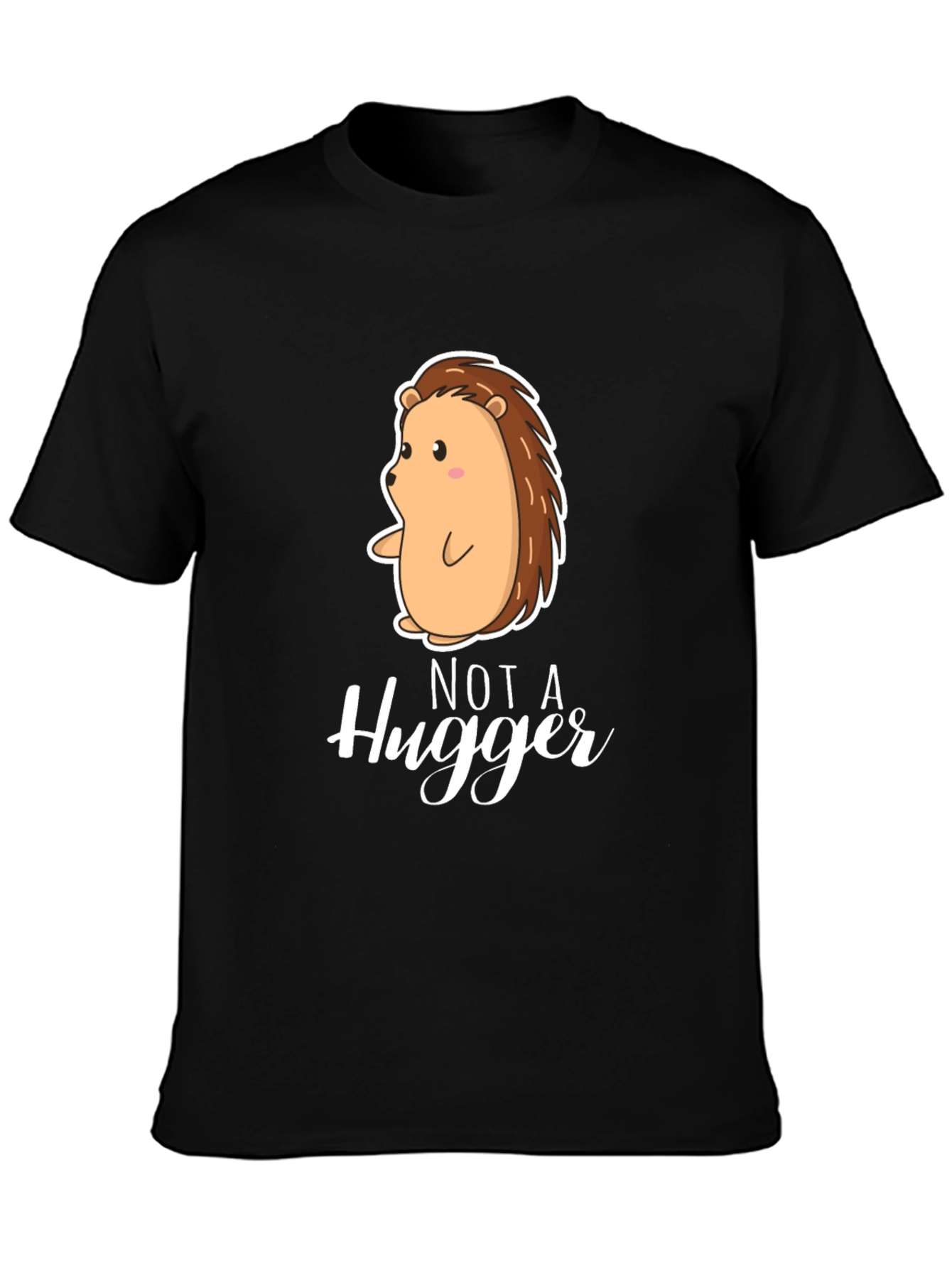 Black Not A Hugger Hedgehog Graphic Tee view 3