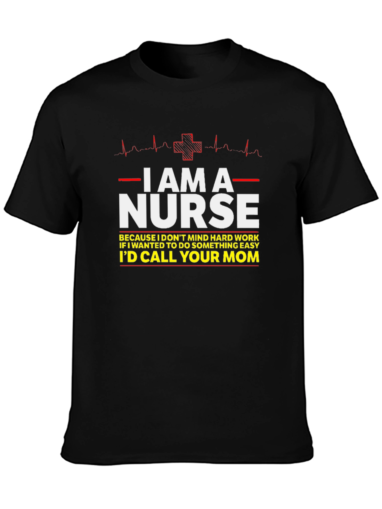 Black I AM A NURSE T-Shirt view 3