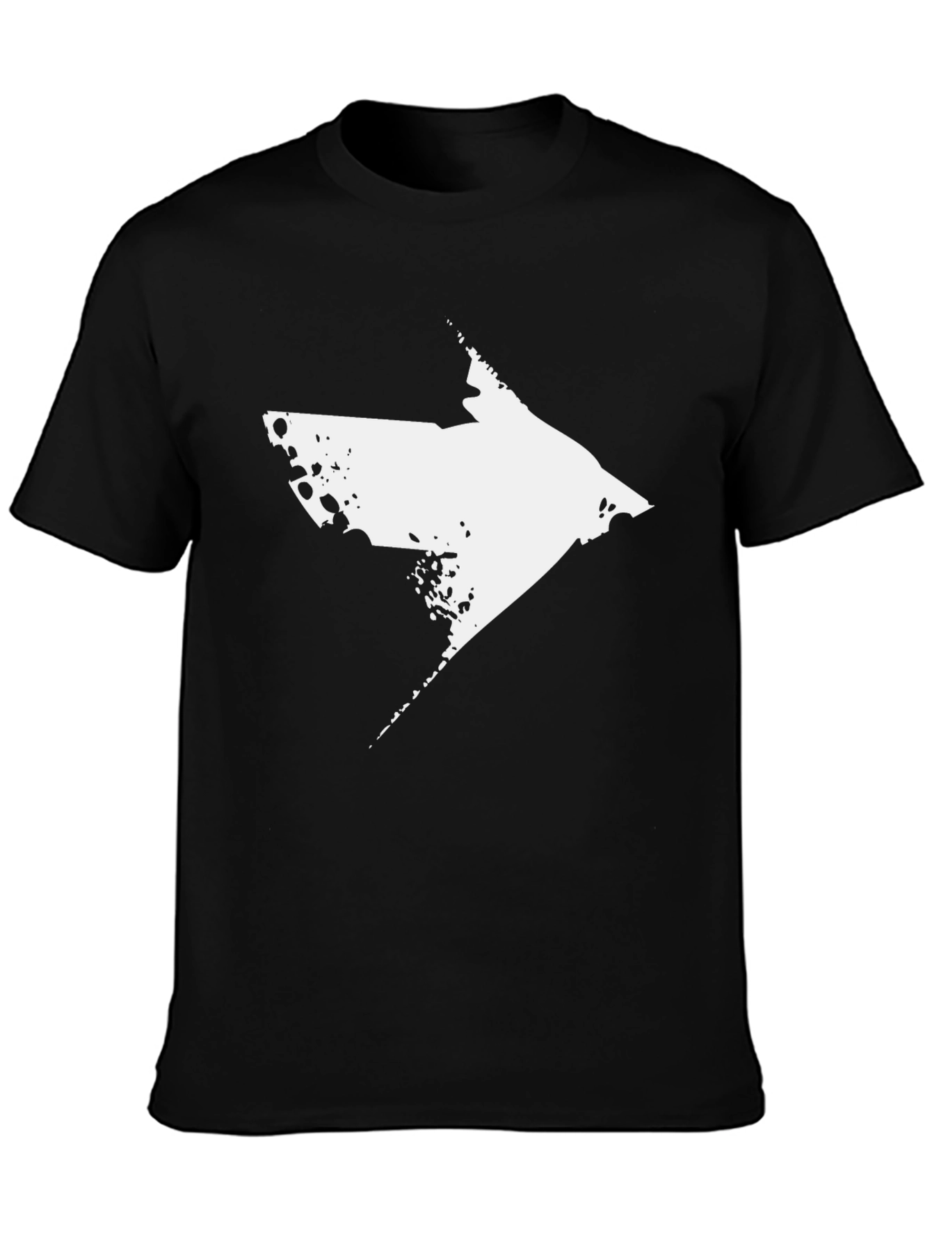 Black Abstract White Arrow Graphic T-Shirt view 3
