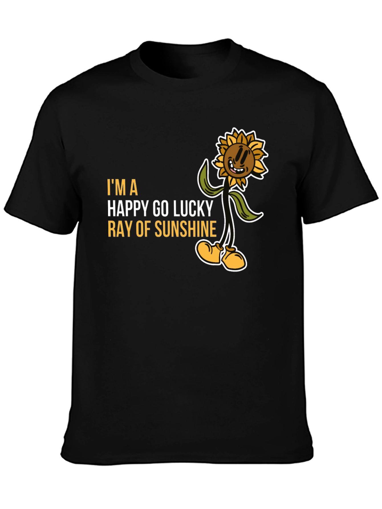 Black Happy Go Lucky Ray of Sunshine Graphic Tee view 3