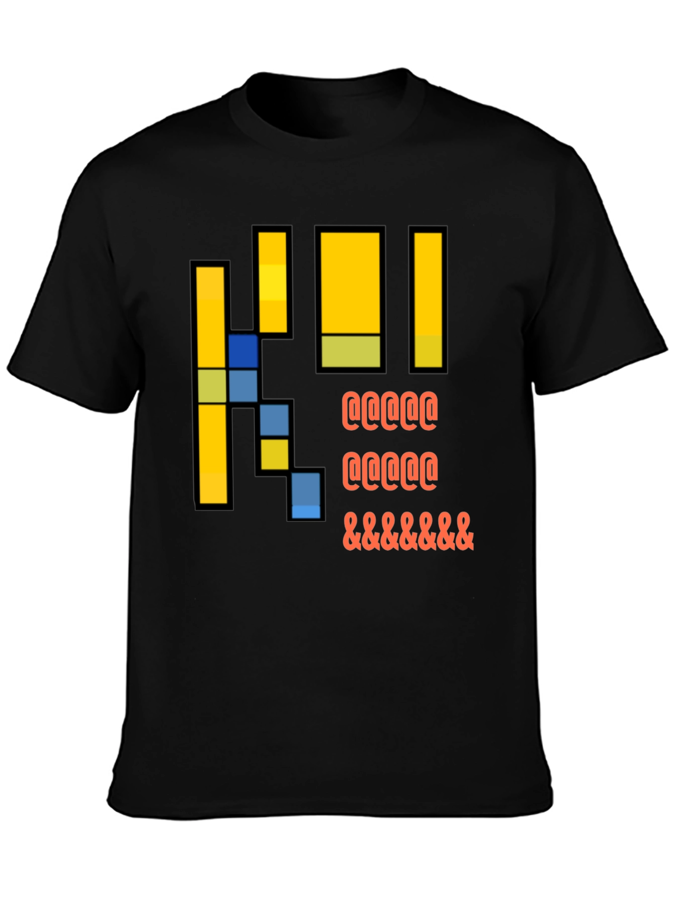 Black Pixel Art Graphic T-Shirt - Casual Black Tee view 3