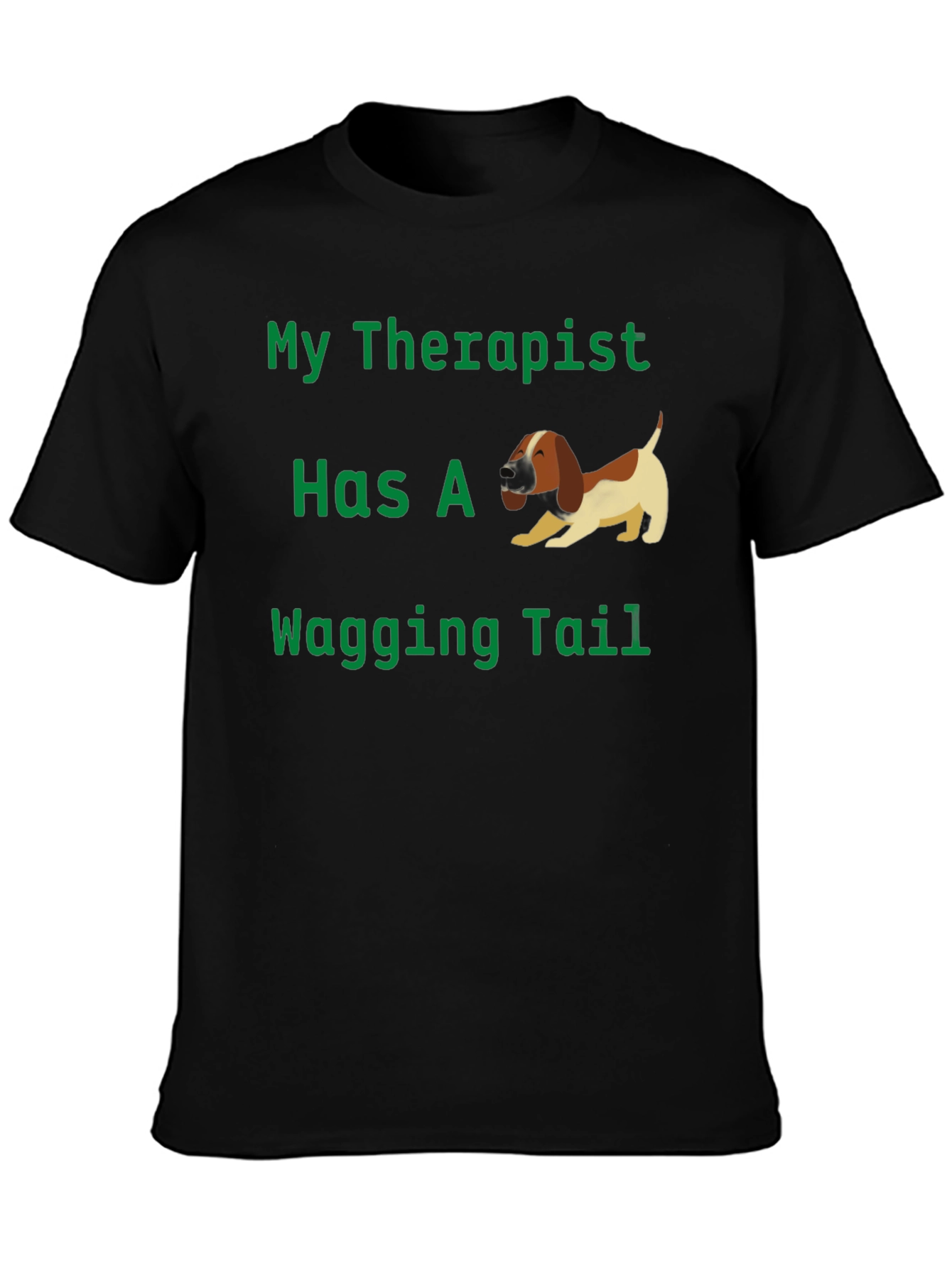 Black My Therapist Dog T-Shirt Funny Pet Lover Tee view 3