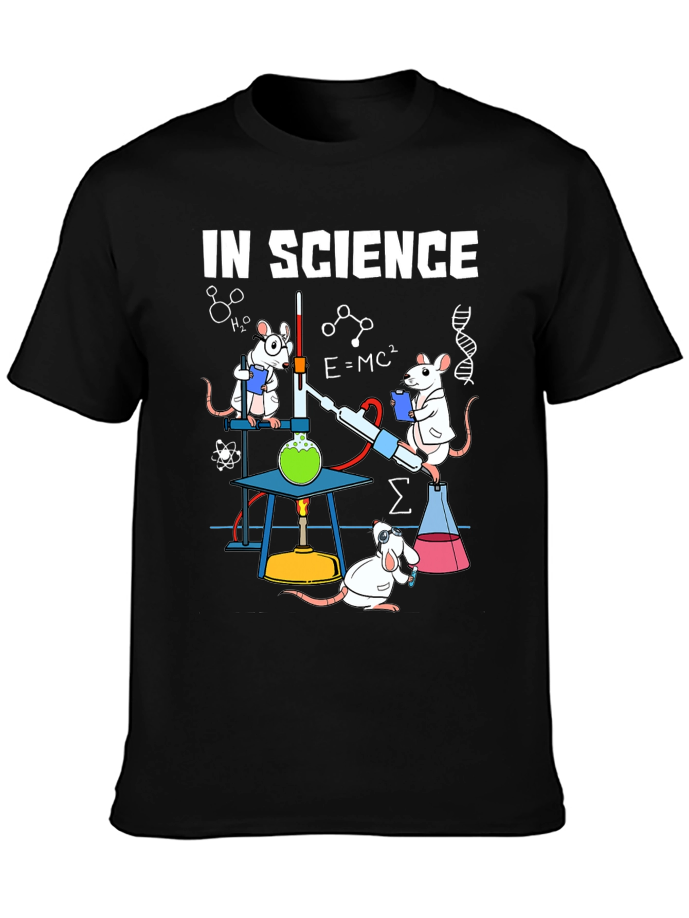 Black Science Rat T-Shirt - Black Cotton Blend Tee view 3