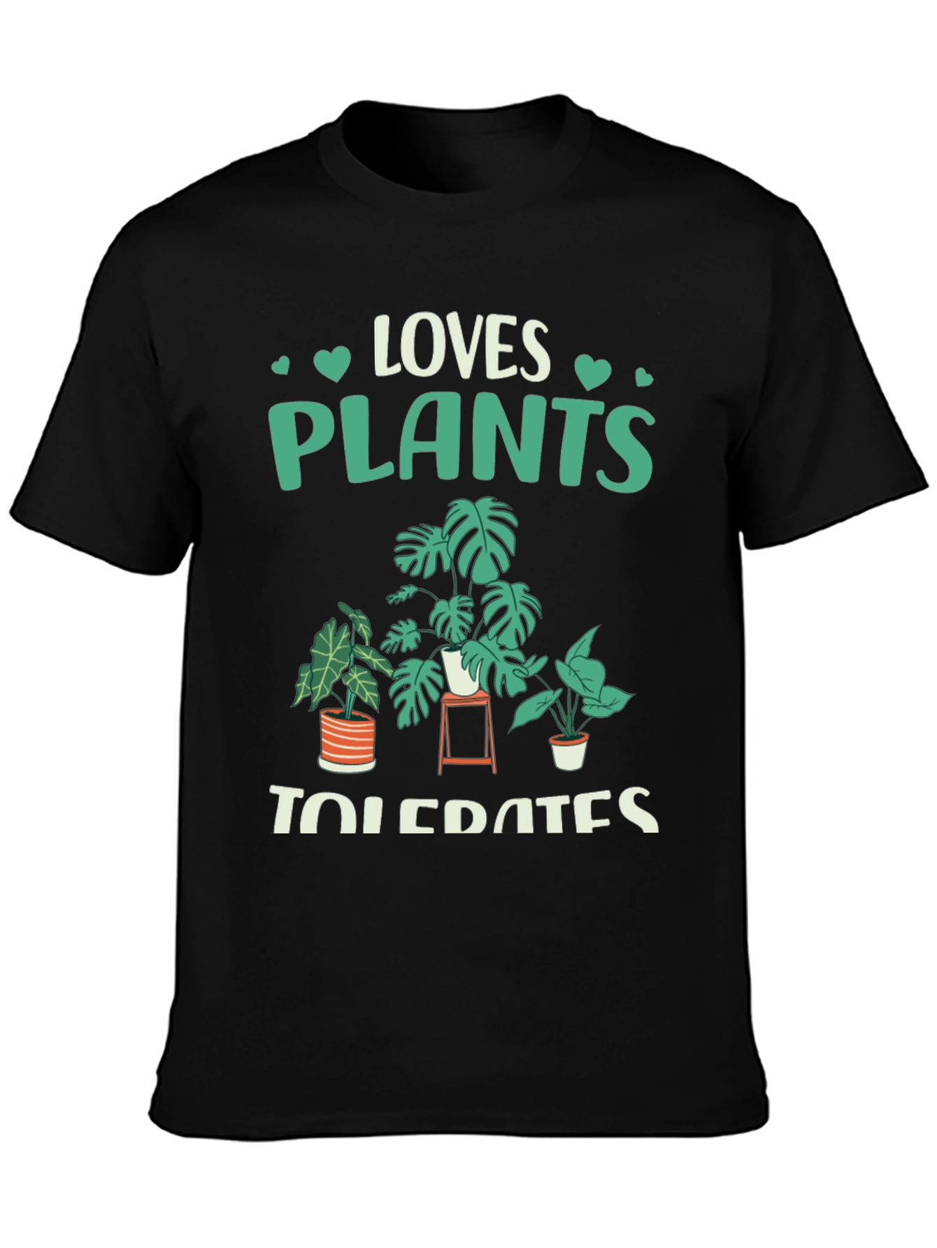 Black Loves Plants Tolerates People Graphic T-Shirt view 3