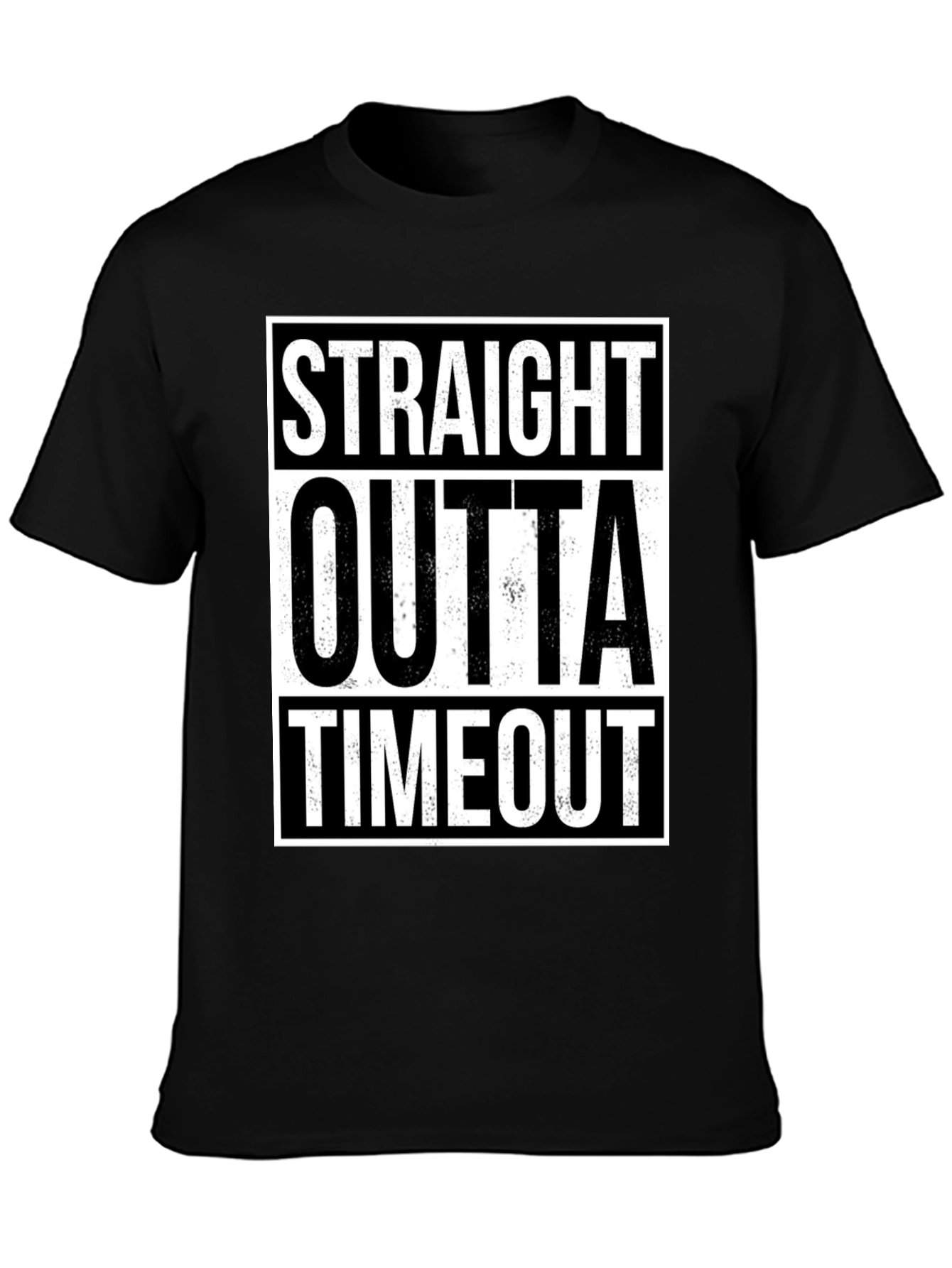 Black Straight Outta Timeout Graphic T-Shirt view 3
