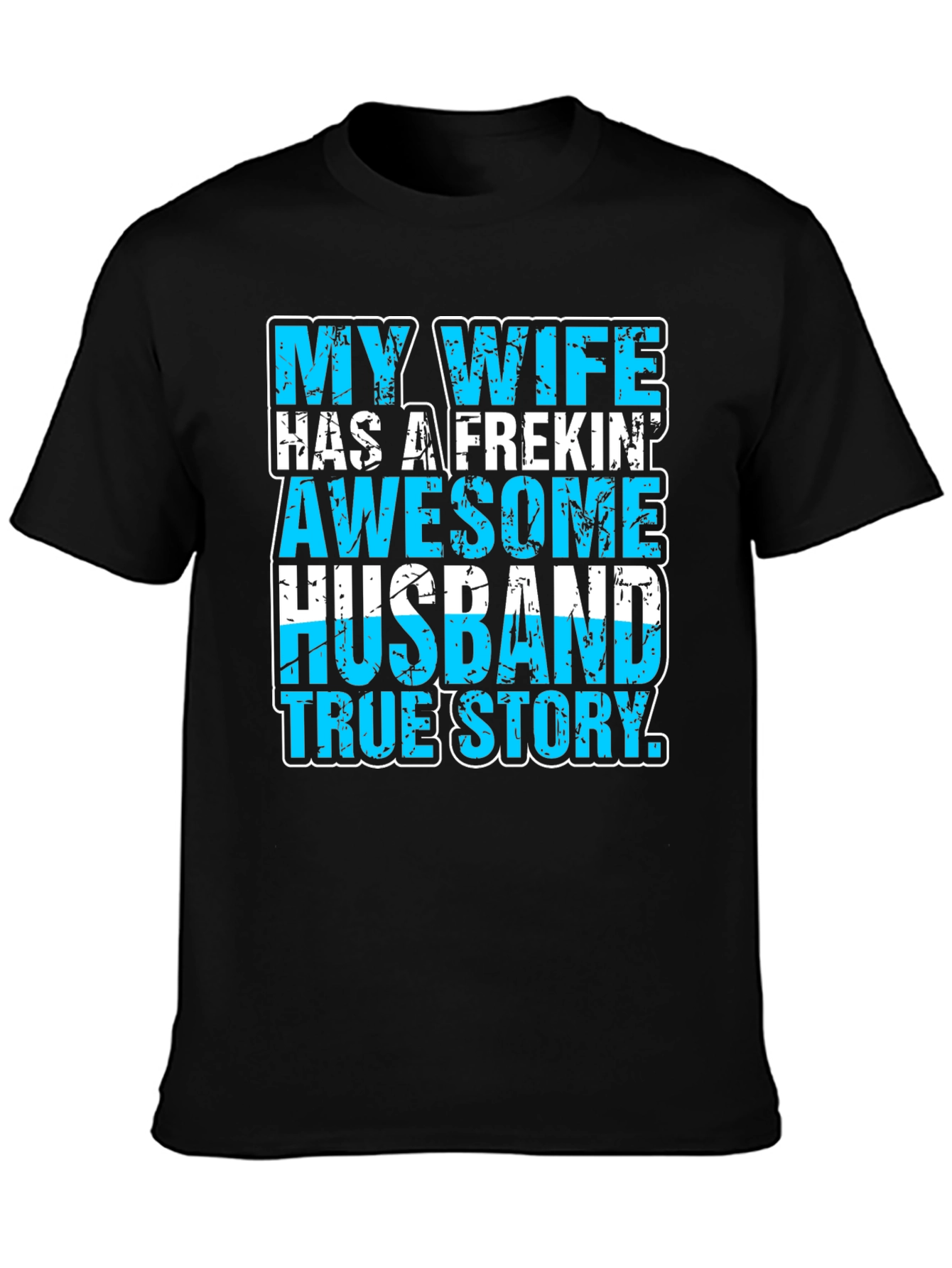 Black My Wife Awesome Husband T-Shirt Funny Graphic Tee view 3