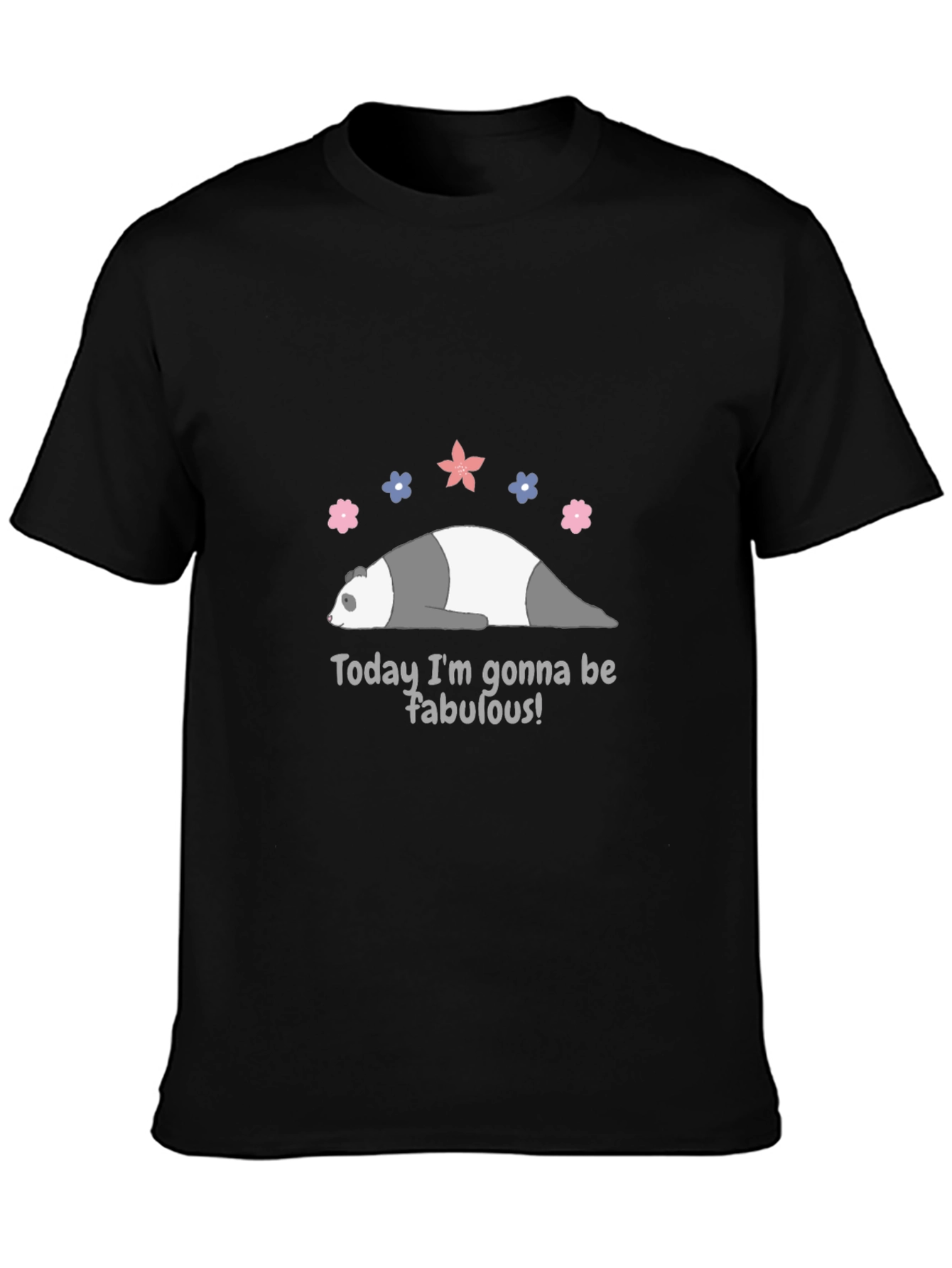 Black Funny Panda Fabulous Graphic Tee view 3
