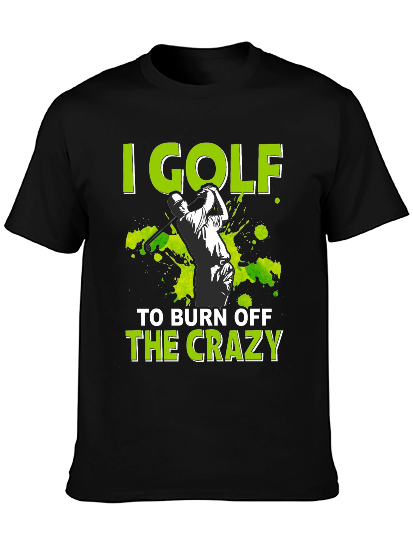 Black Golf Burn Off Crazy Graphic Tee view 3