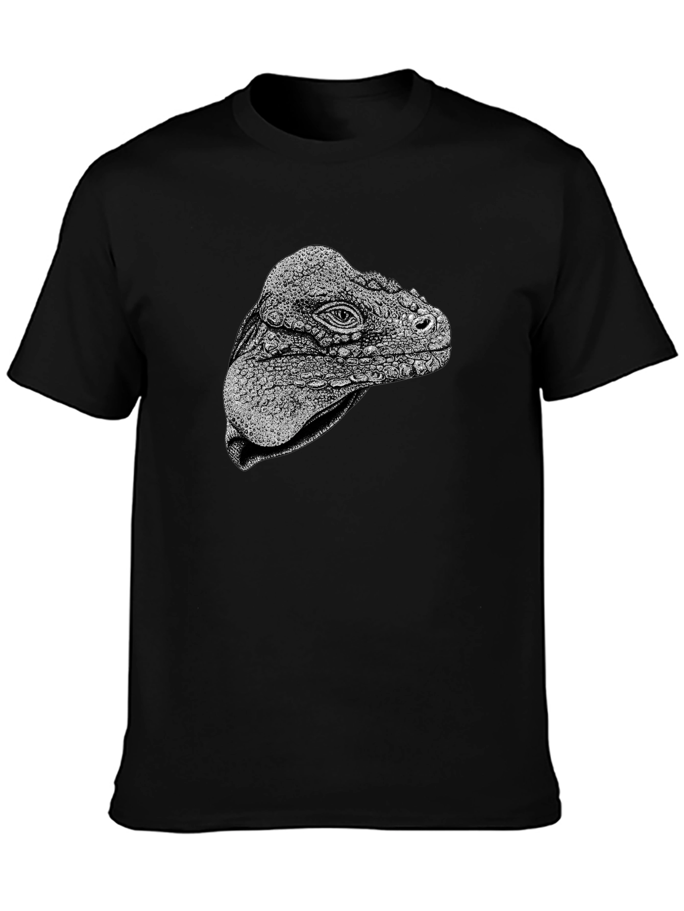 Black Iguana Head Graphic Tee - Unique Animal Print view 3