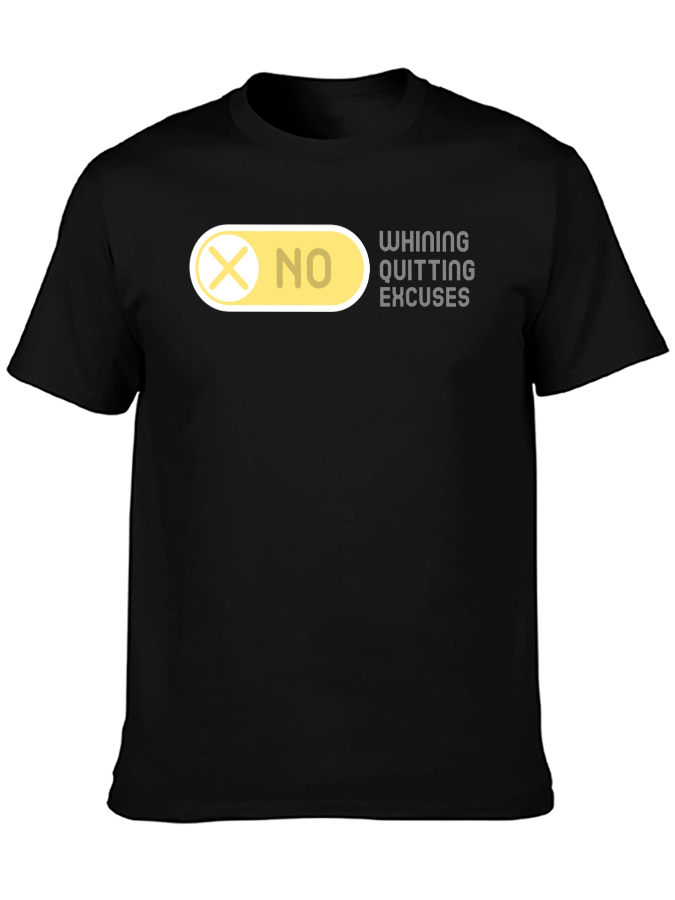 Black No Excuses Graphic T-Shirt - Motivational Tee view 3