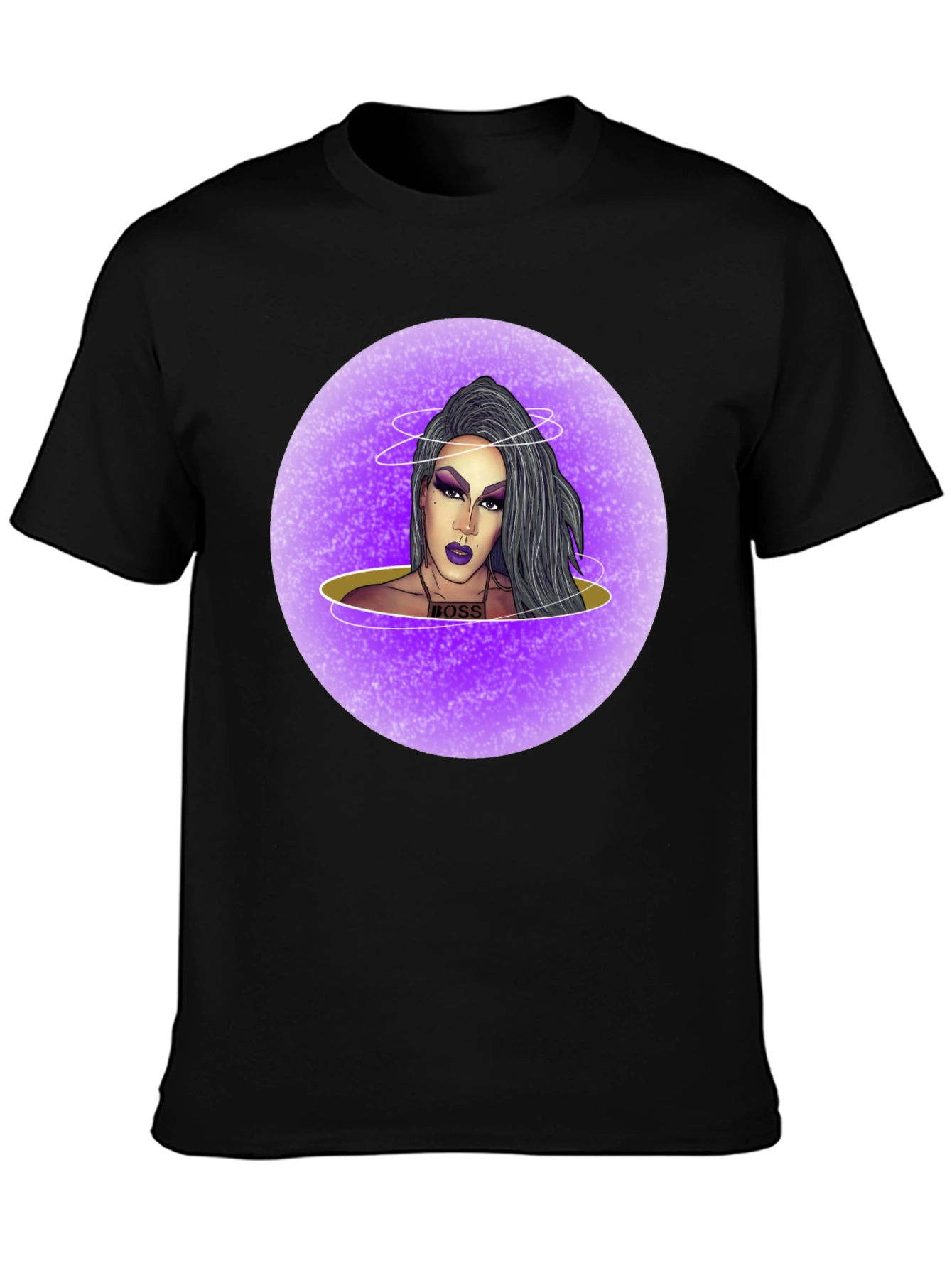 Black Drag Queen Boss T-Shirt - Black Cotton Graphic Tee view 3