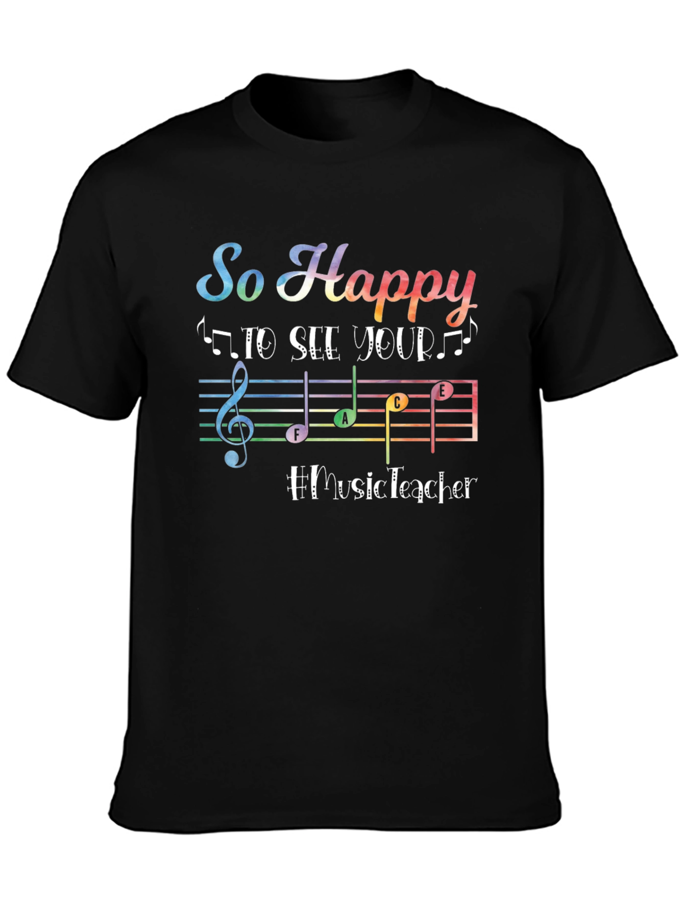 Black So Happy to See Your Music Teacher T-Shirt view 3
