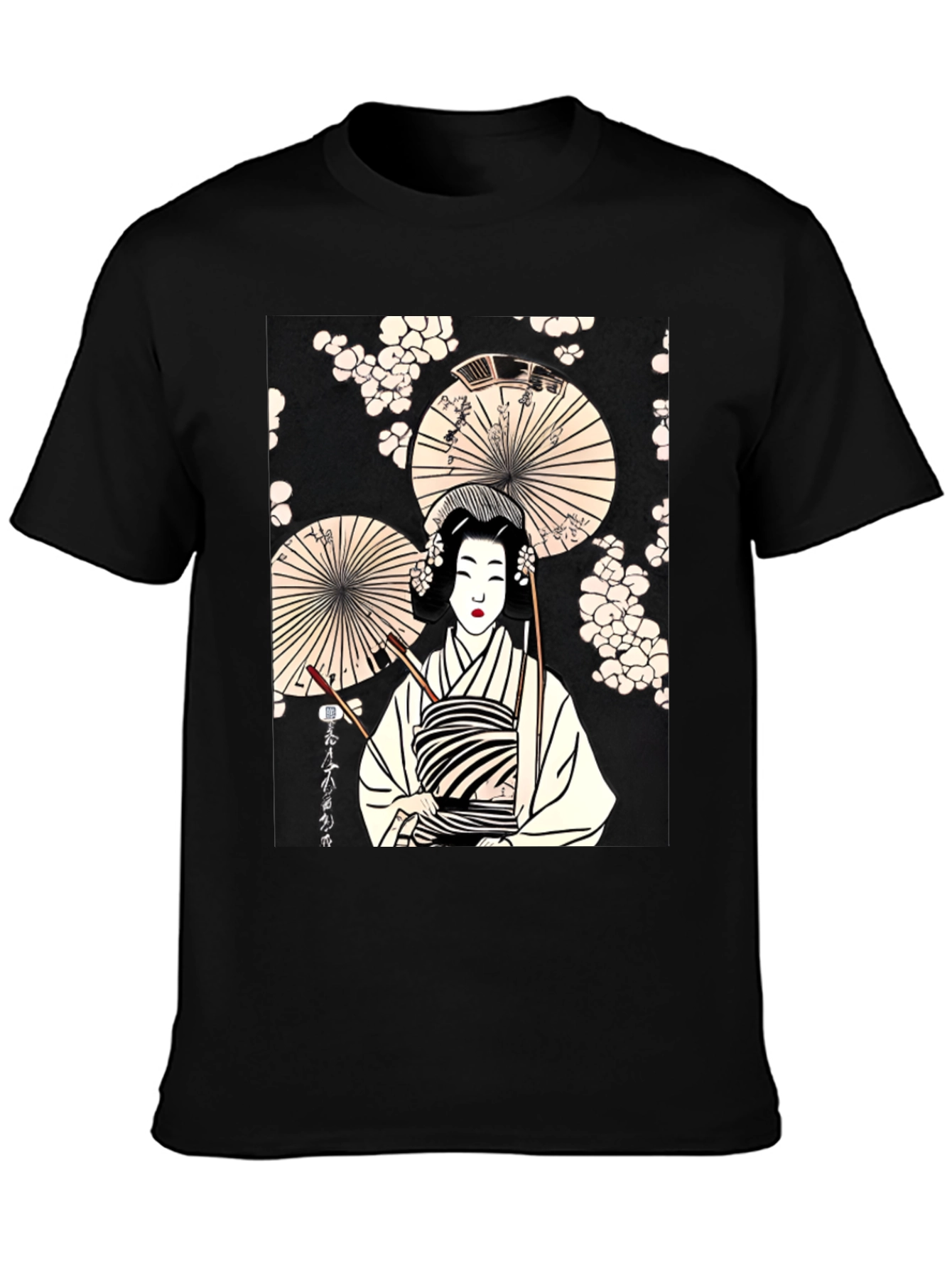 Geisha Art Graphic Tee - Trendy Unisex T-Shirt - 3