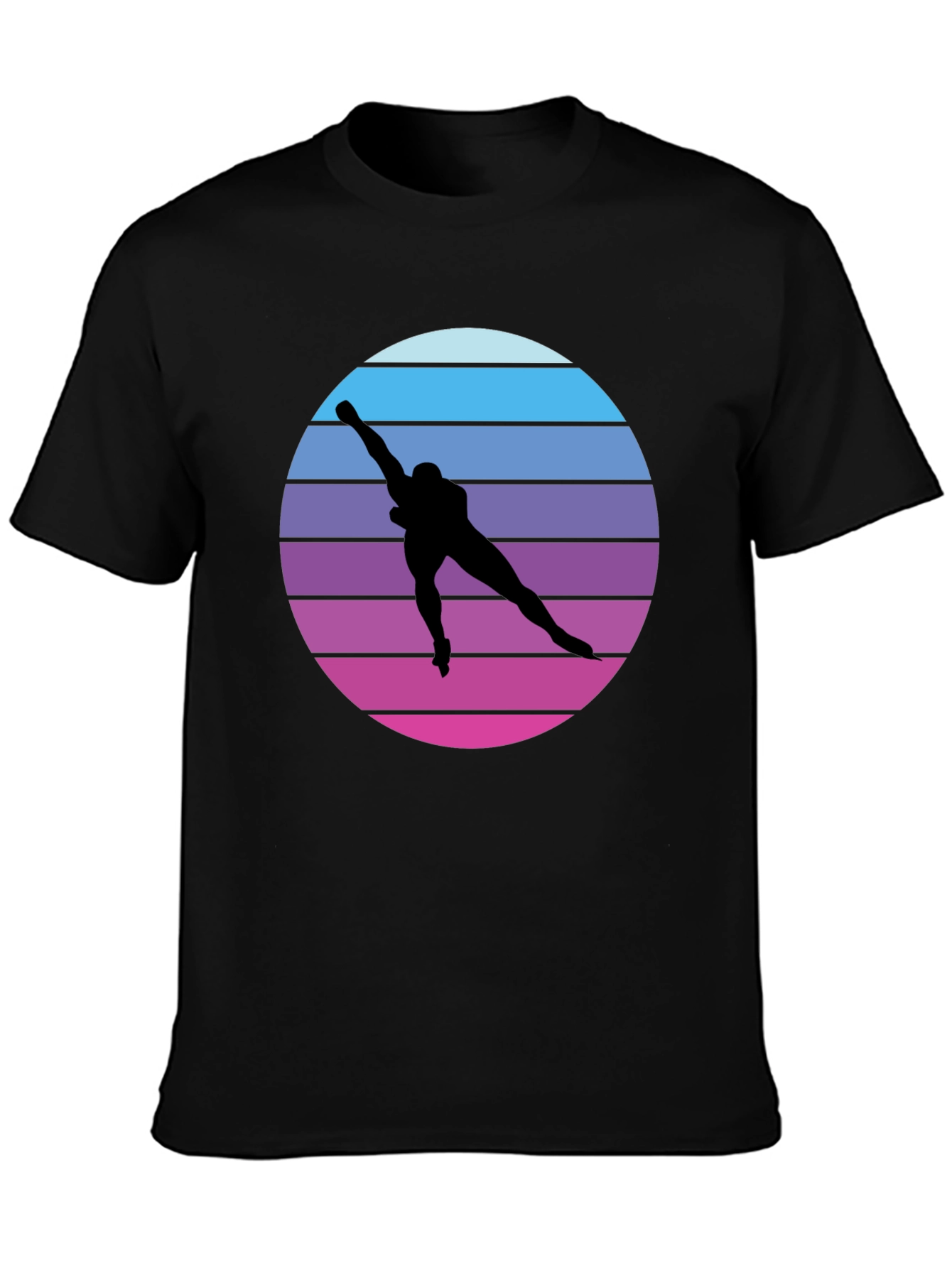 Black Retro Speed Skater Graphic Tee view 3