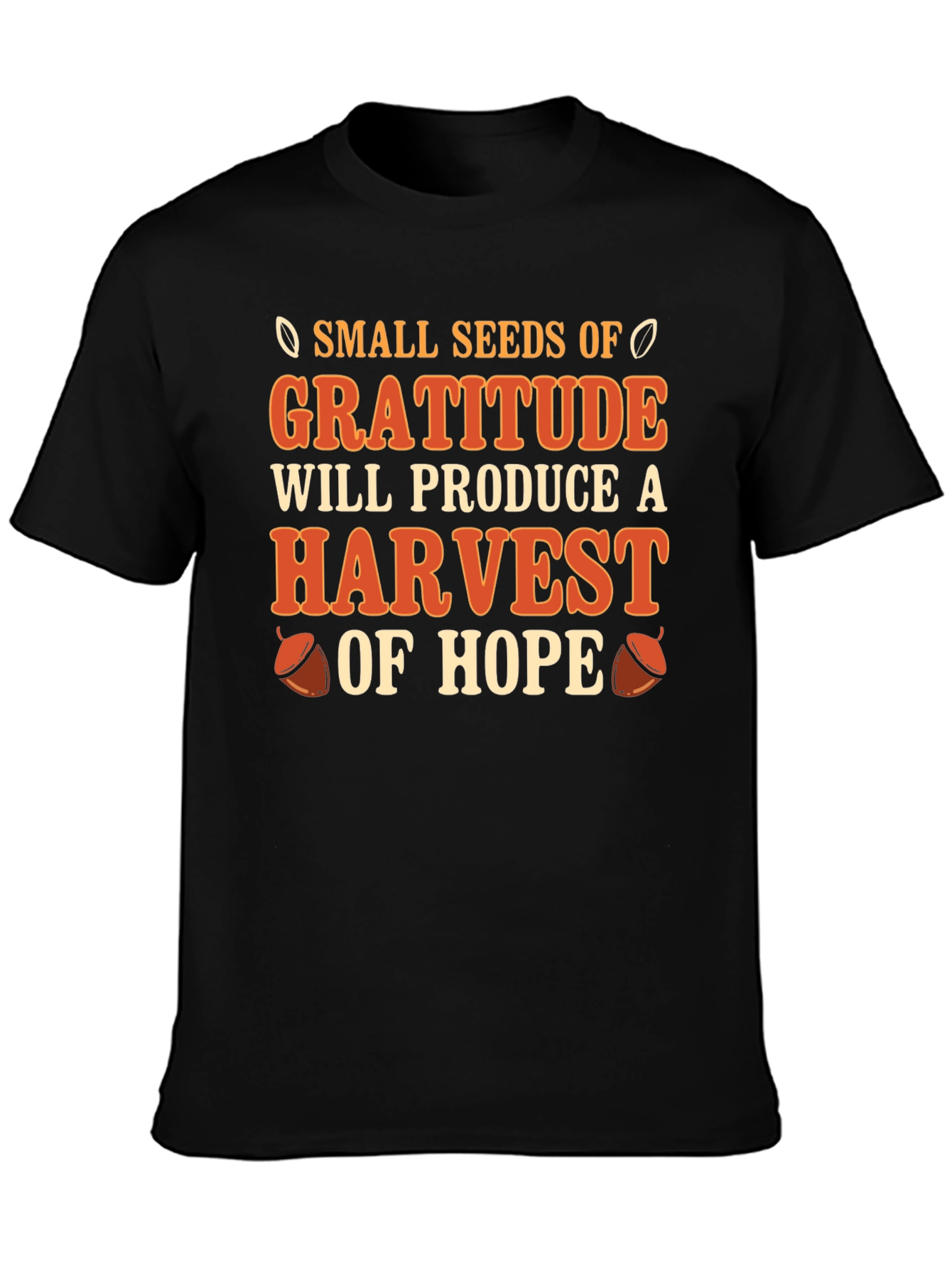 Black Gratitude Harvest T-Shirt - Inspirational Graphic Tee view 3