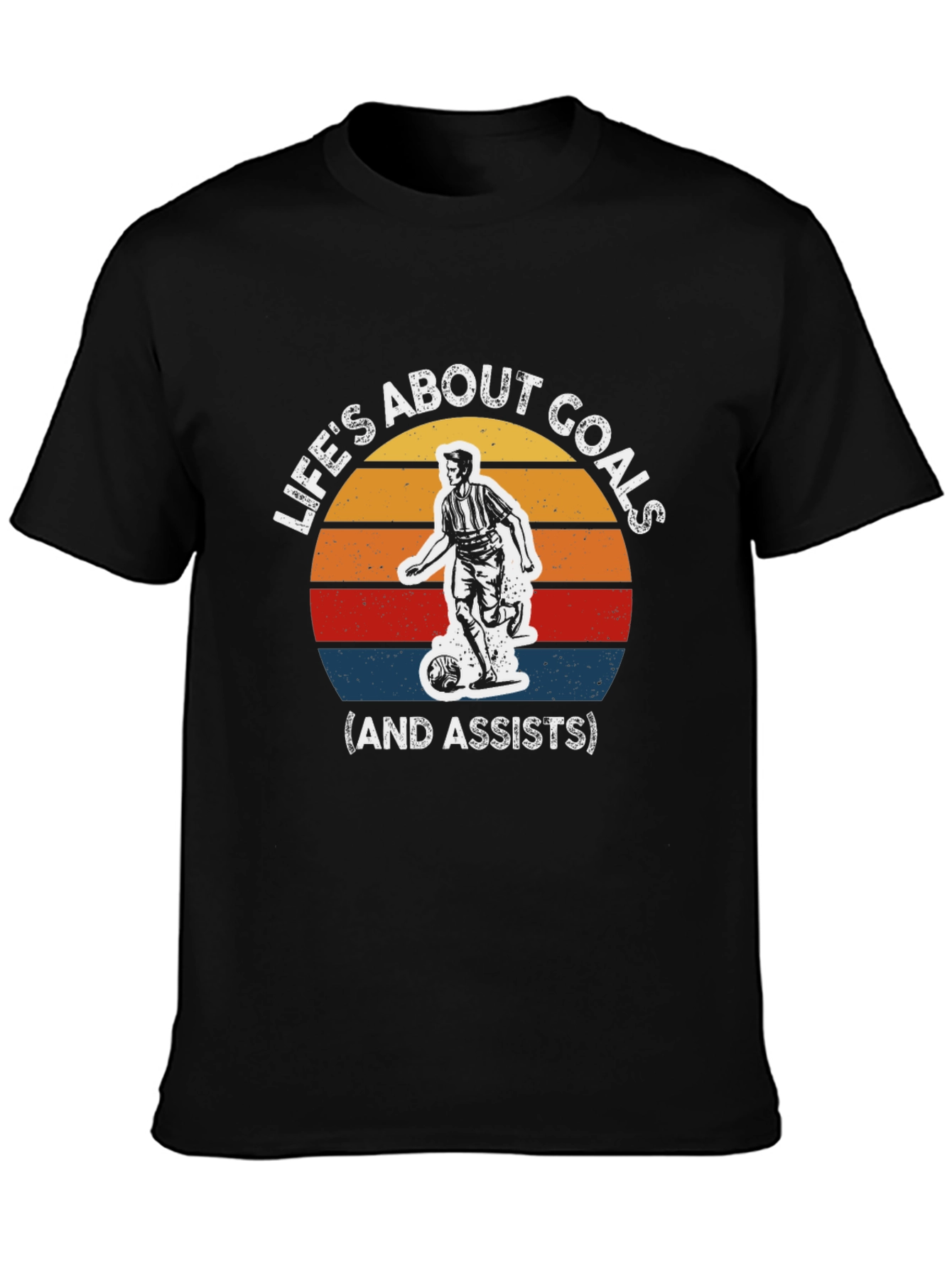 Black Life's About Goals Soccer T-Shirt view 3
