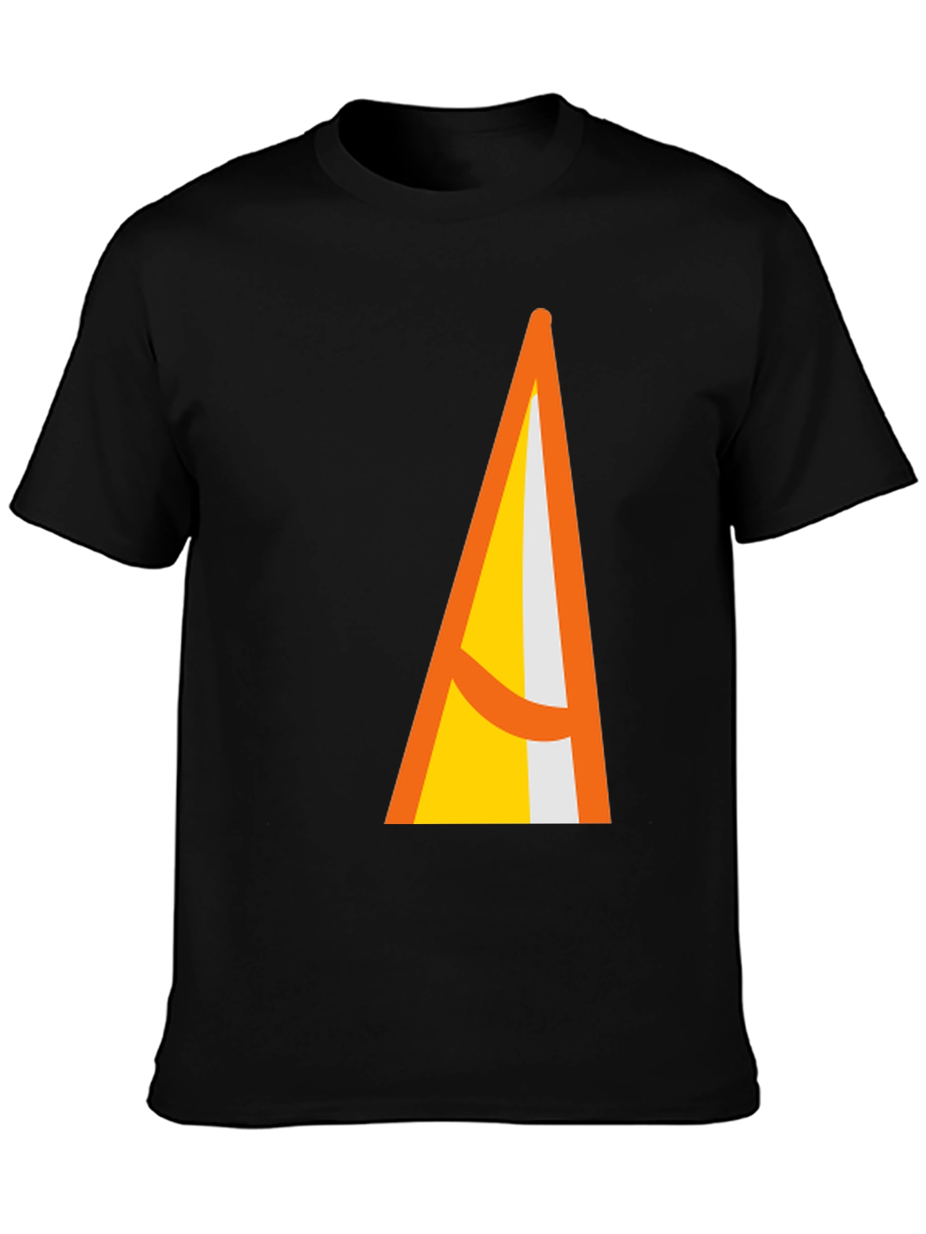 Black Geometric Triangle Graphic Black T-Shirt view 3
