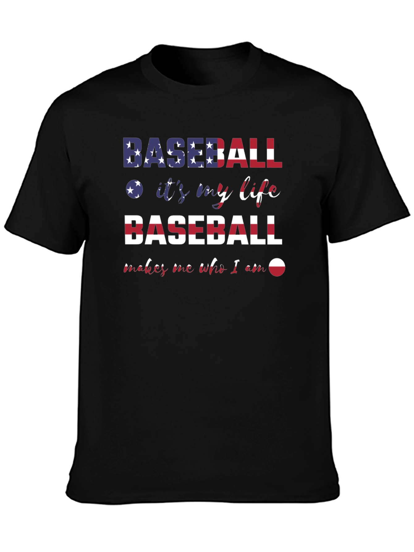 Black Baseball It's My Life T-Shirt view 3