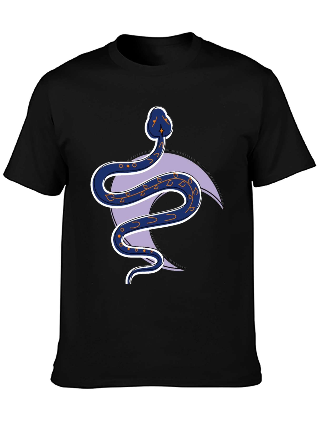 Black Snake and Crescent Moon Graphic Tee view 3