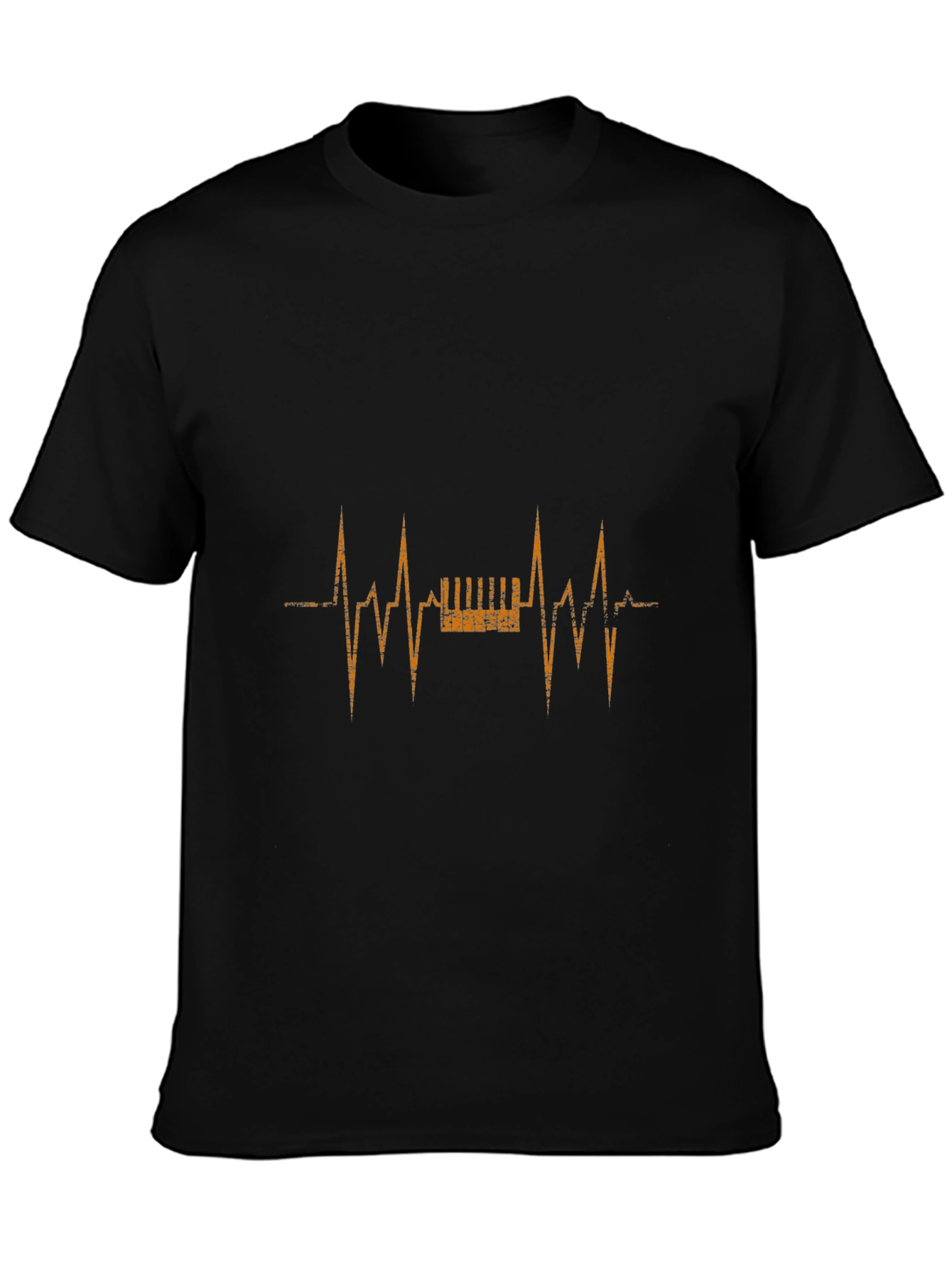 Black Piano Heartbeat Graphic T-Shirt - Music Lover Tee view 3